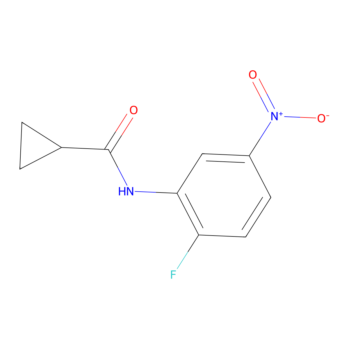 N-(2-fluoro-5-nitrophenyl)cyclopropanecarboxamide molecular structure, CAS 433975-60-1