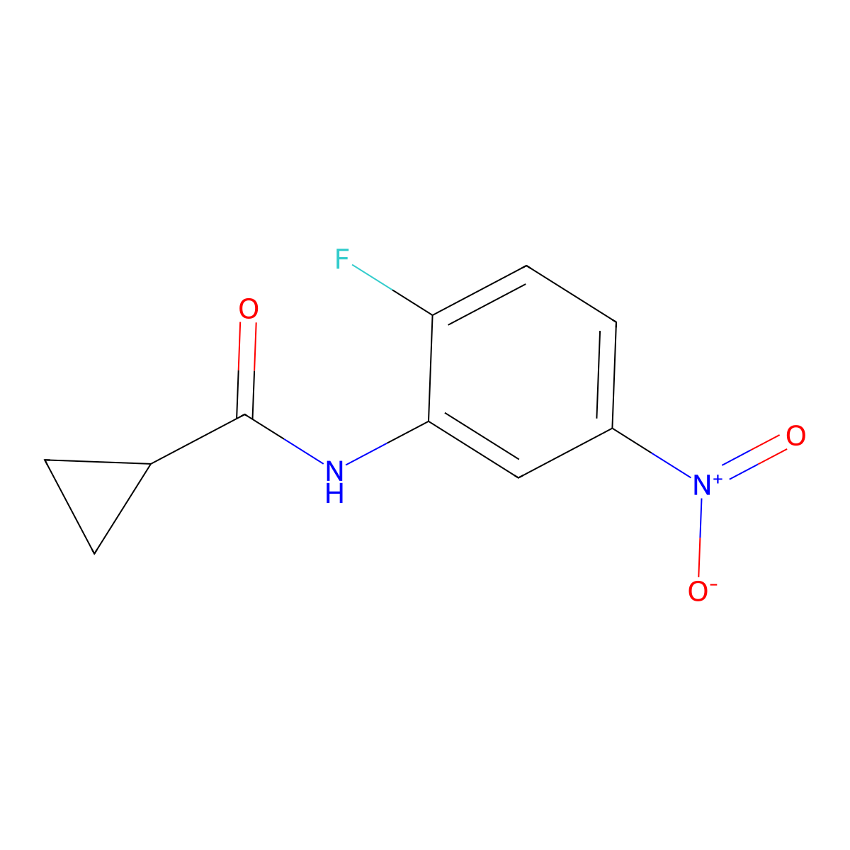 N-(2-fluoro-5-nitrophenyl)cyclopropanecarboxamide molecular structure, CAS 433975-60-1