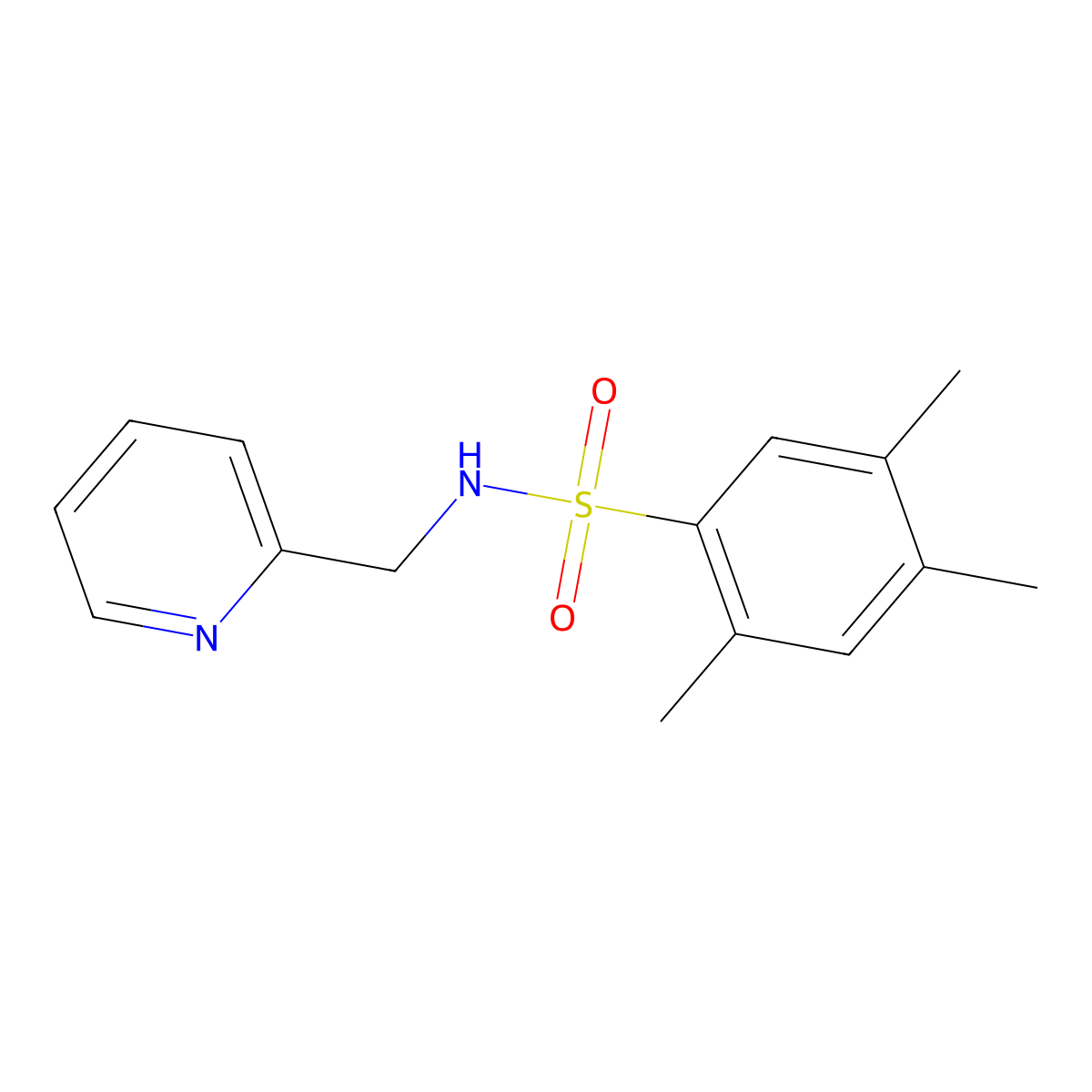 2,4,5-trimethyl-N-(pyridin-2-ylmethyl)benzenesulfonamide molecular structure, CAS 433975-62-3