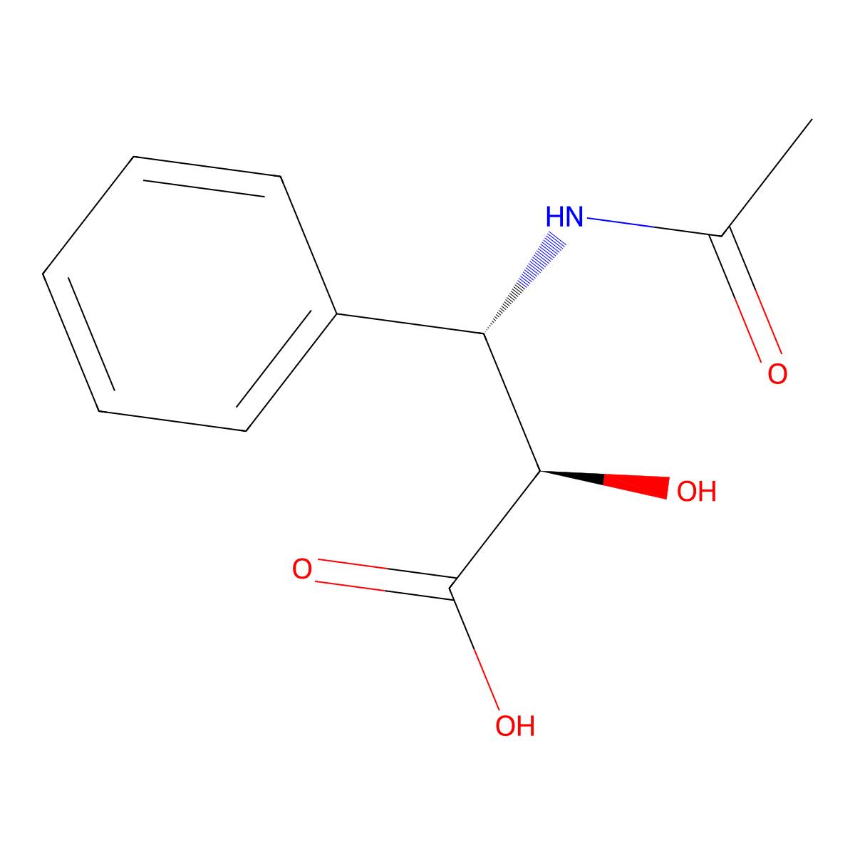 (2R,3S)-3-acetamido-2-hydroxy-3-phenylpropanoic acid molecular structure, CAS 433978-19-9