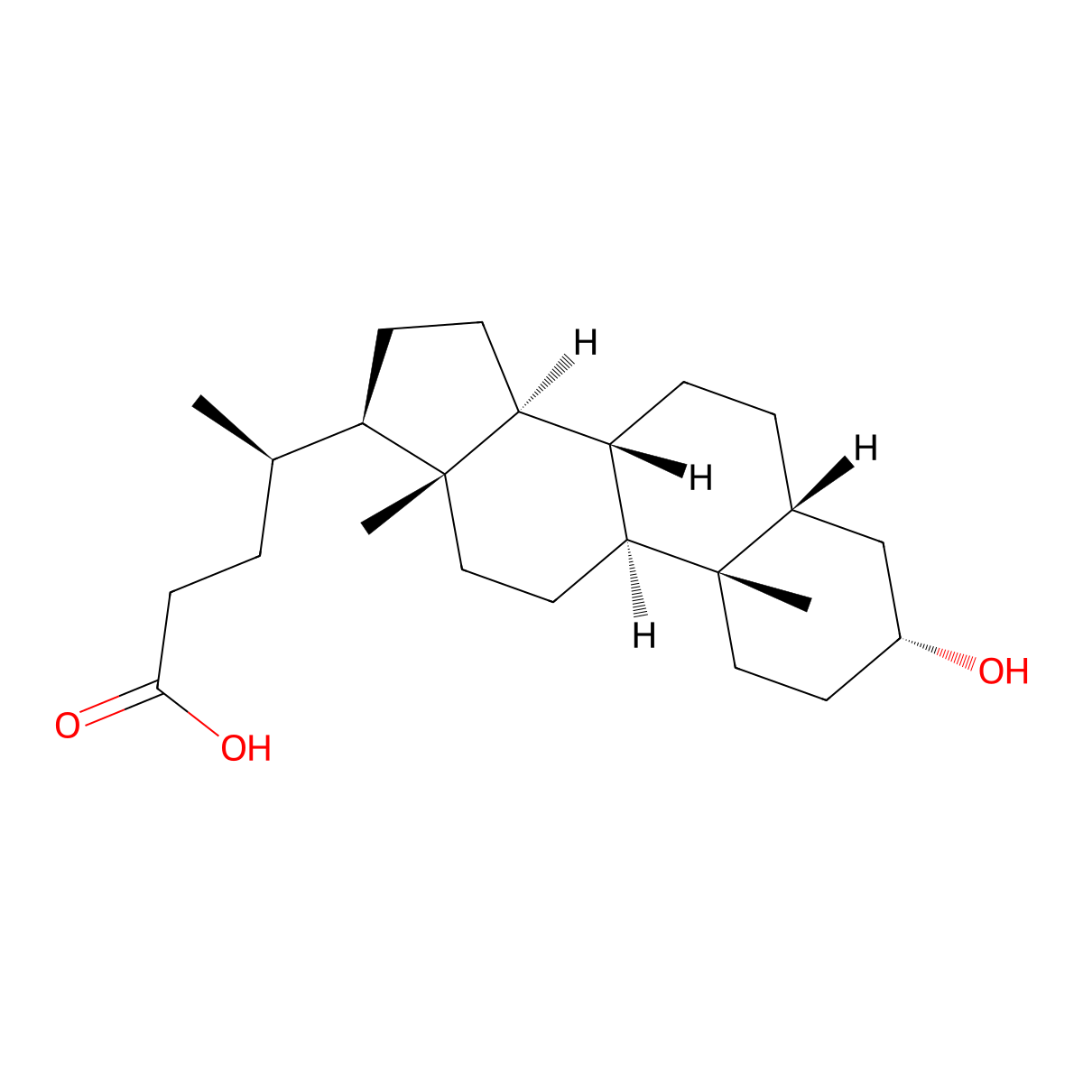 Lithocholic Acid molecular structure, CAS 434-13-9
