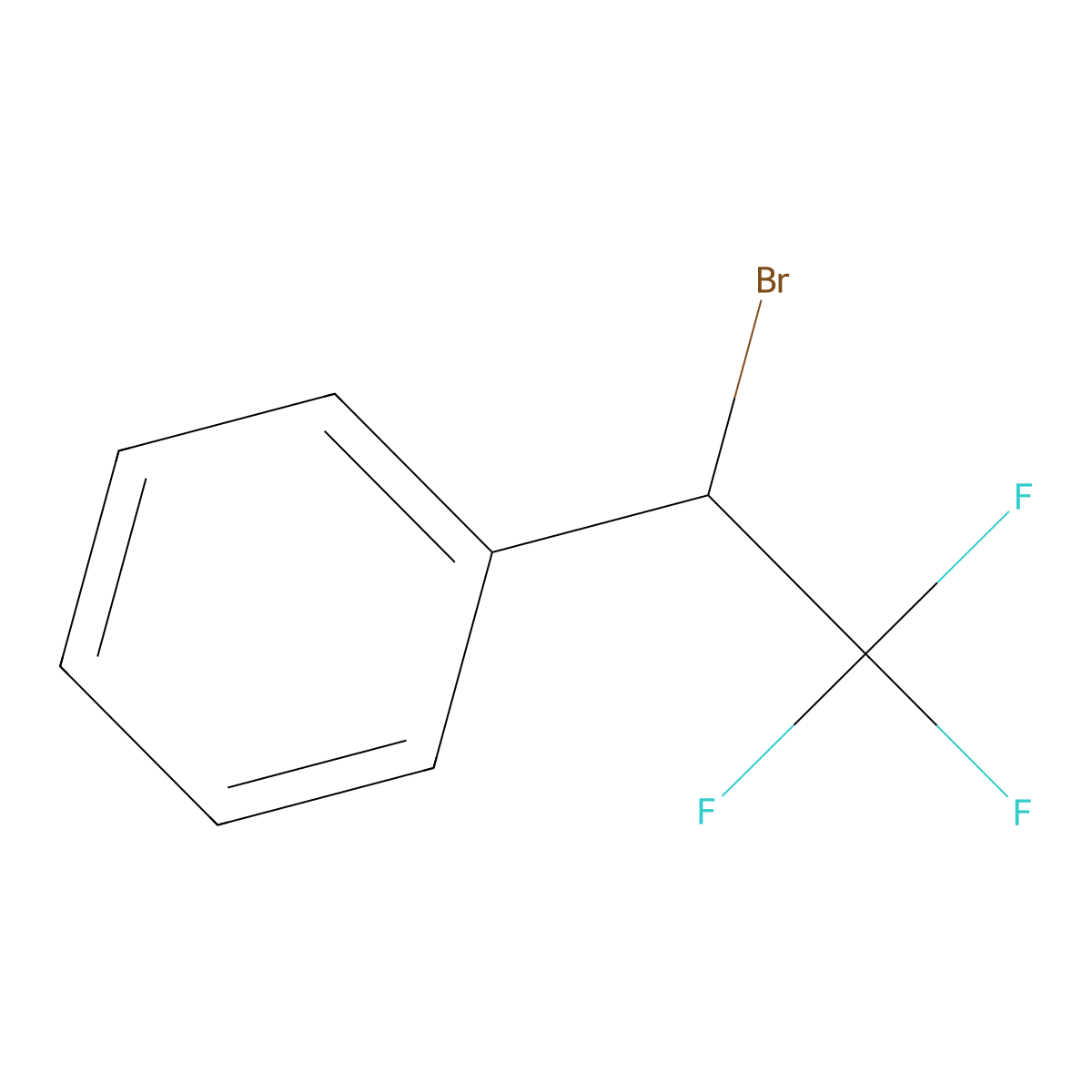 (1-Bromo-2,2,2-trifluoroethyl)benzene molecular structure, CAS 434-42-4