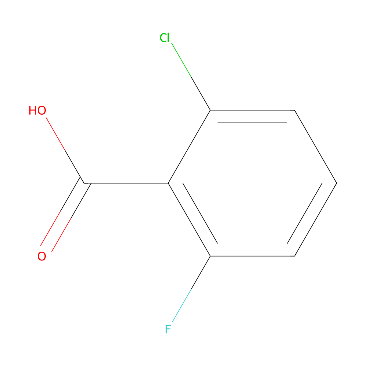 2-Chloro-6-fluorobenzoic acid molecular structure, CAS 434-75-3