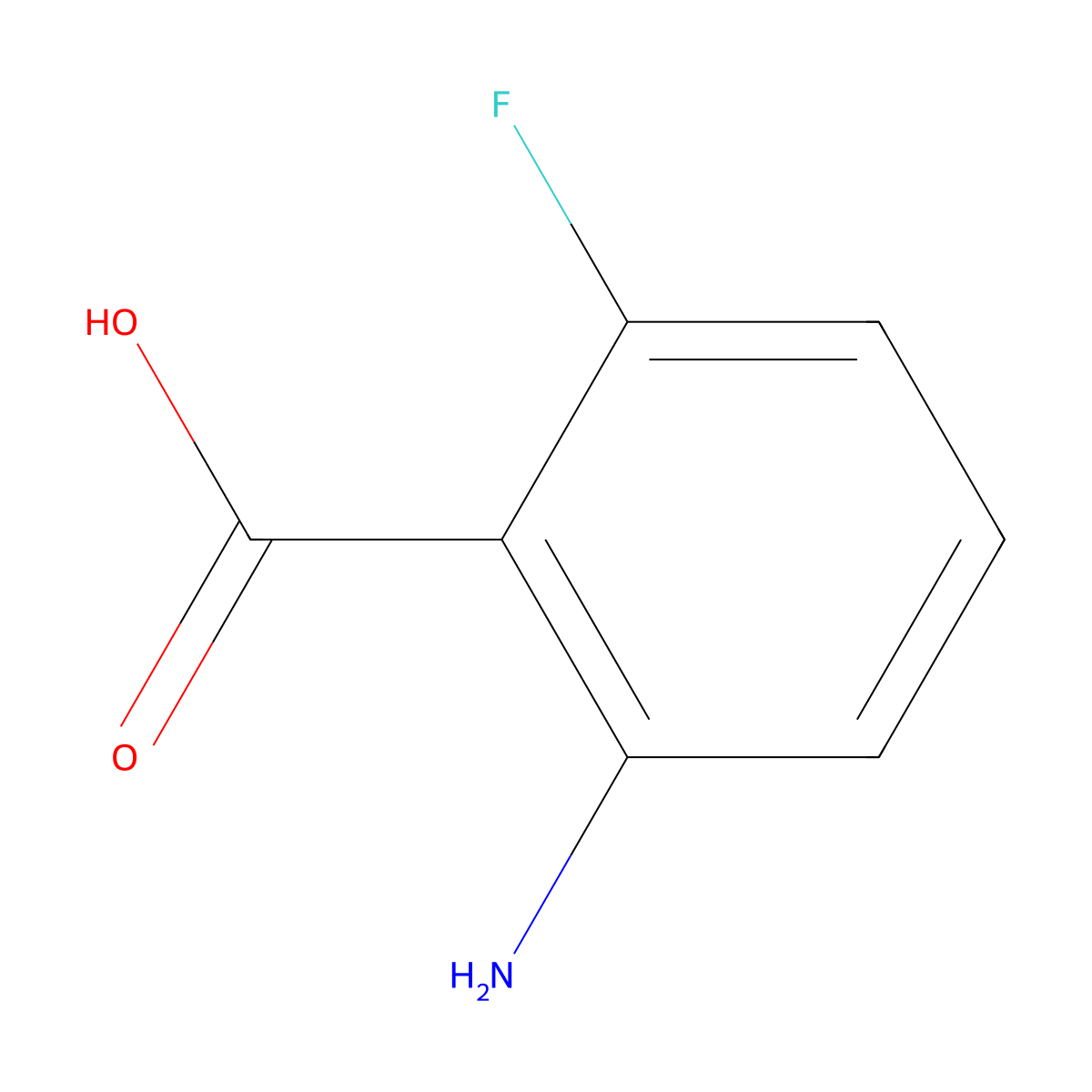 2-Amino-6-fluorobenzoic acid molecular structure, CAS 434-76-4