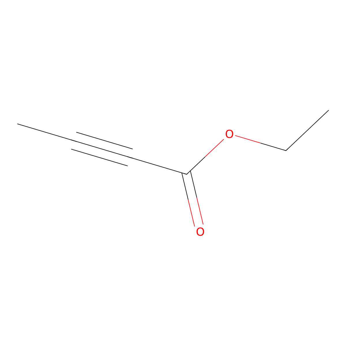Ethyl 2-butynoate molecular structure, CAS 4341-76-8