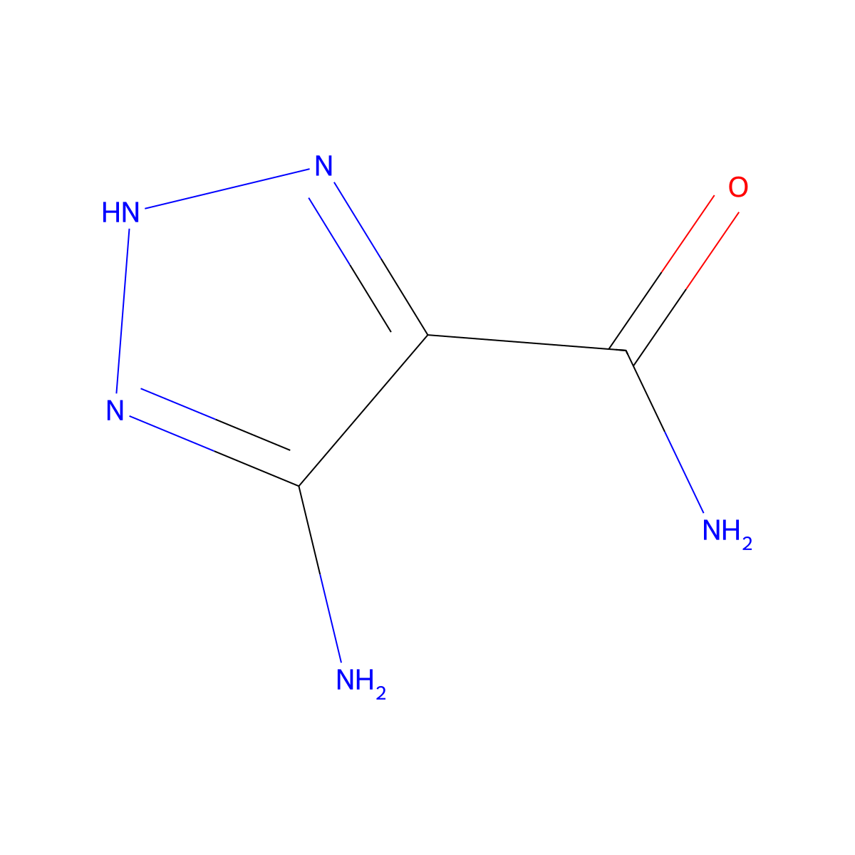 4-amino-1H-1,2,3-triazole-5-carboxamide molecular structure, CAS 4342-07-8