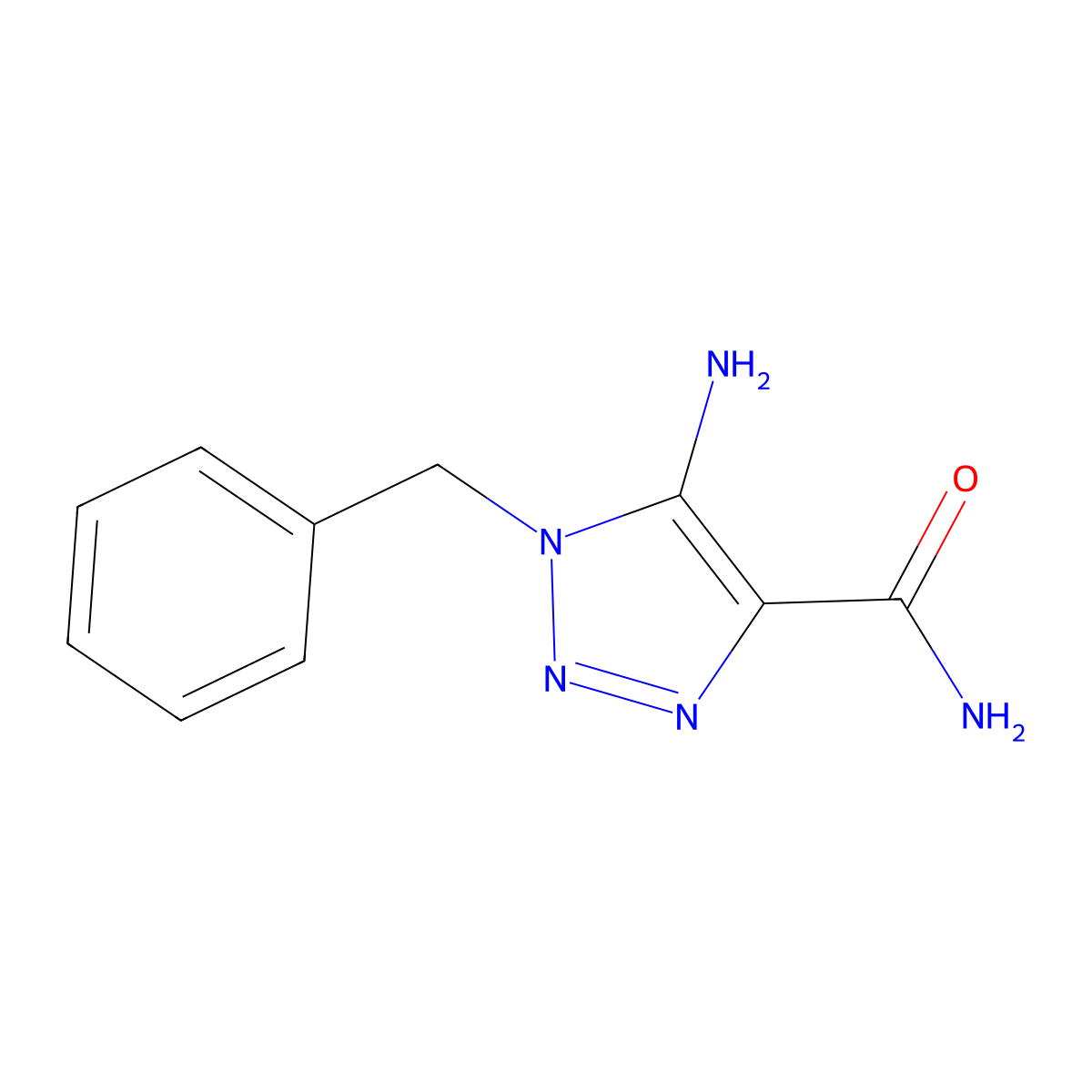 5-Amino-1-benzyl-1H-1,2,3-triazole-4-carboxamide molecular structure, CAS 4342-08-9