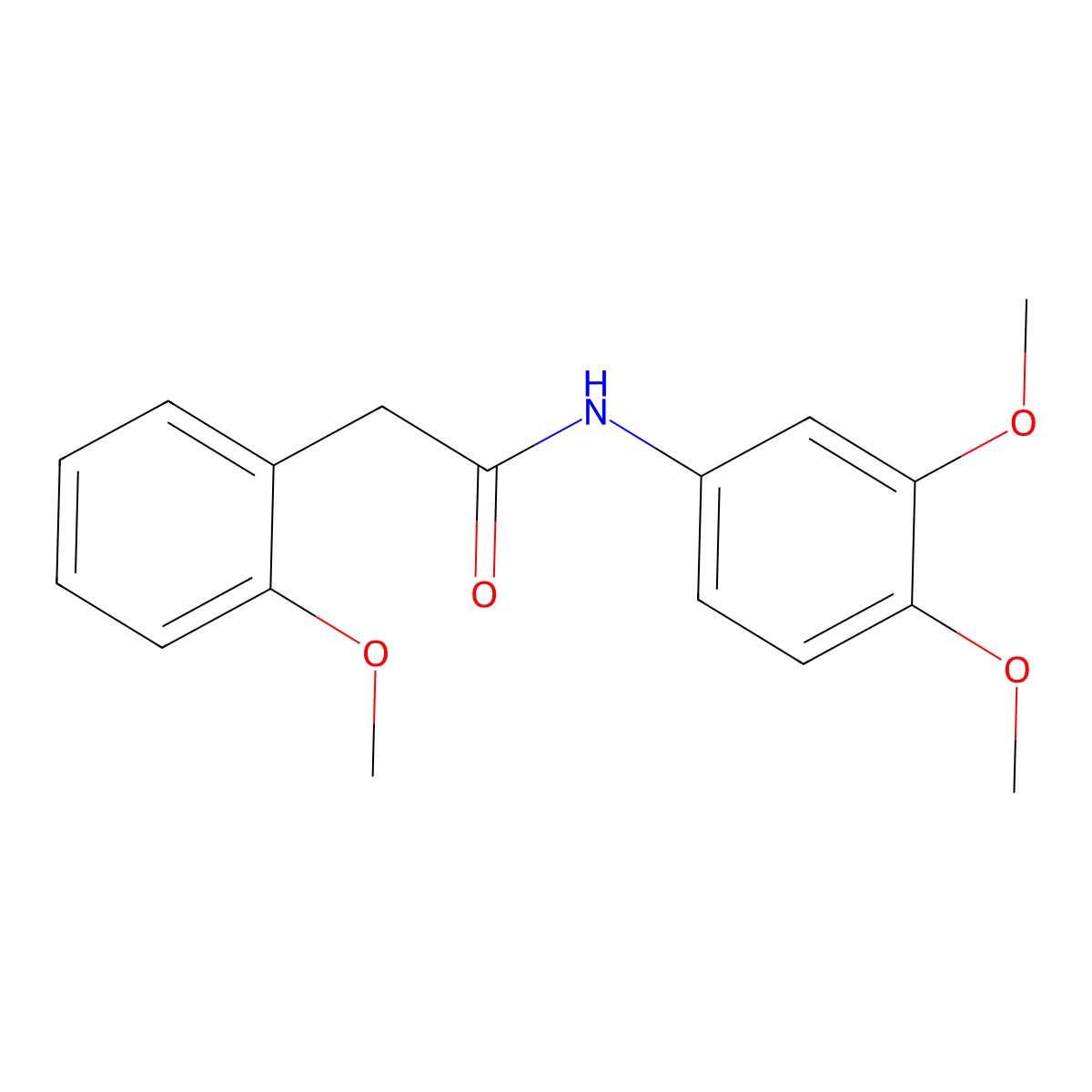 N-(3,4-dimethoxyphenyl)-2-(2-methoxyphenyl)acetamide molecular structure, CAS 434286-75-6