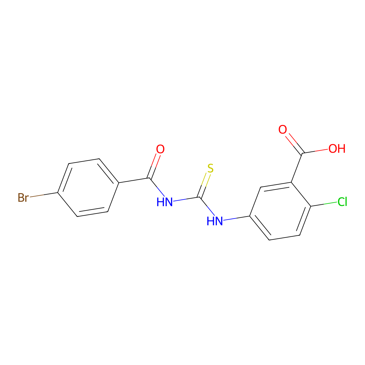 5-[(4-Bromobenzoyl)carbamothioylamino]-2-chlorobenzoic acid molecular structure, CAS 434286-82-5