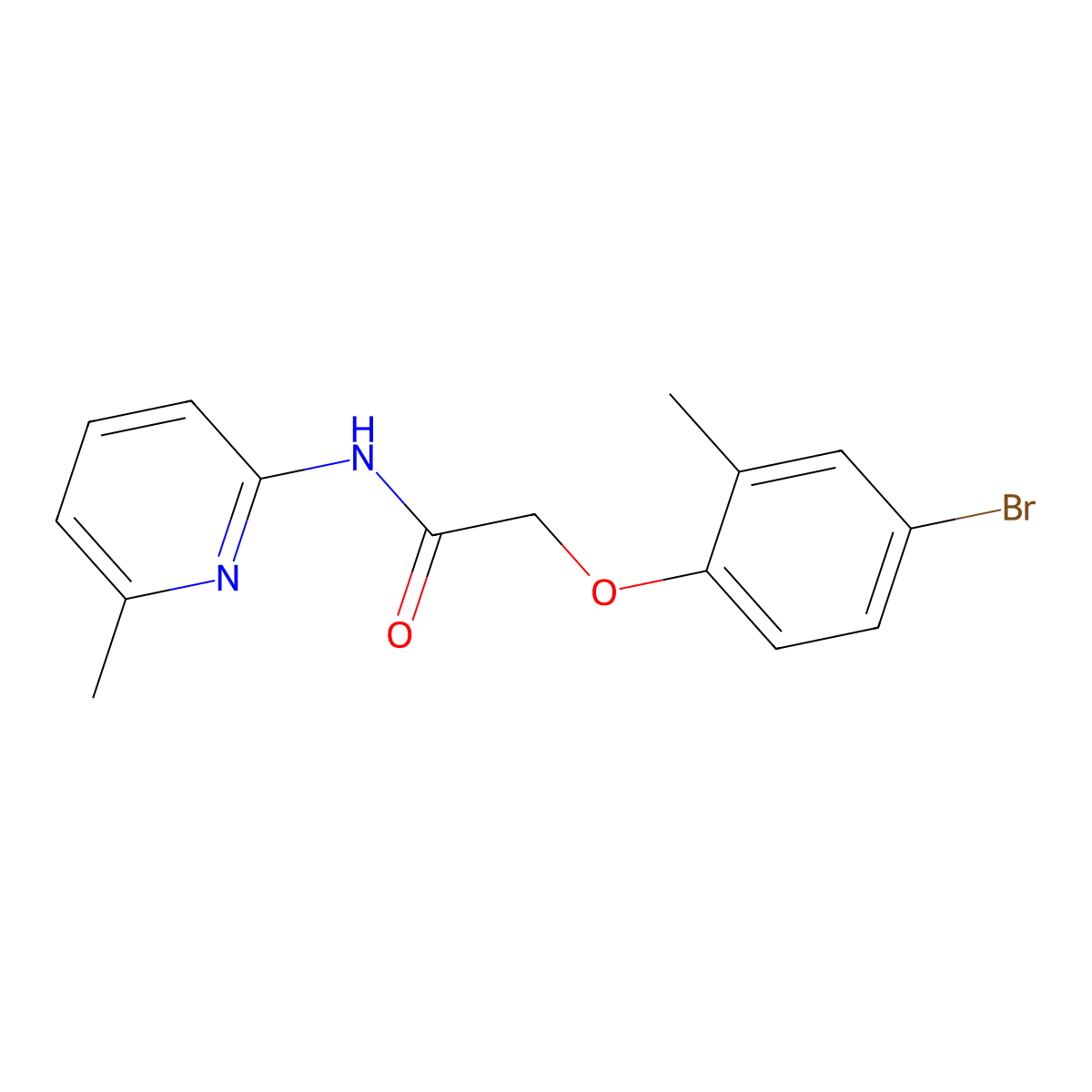 2-(4-bromo-2-methylphenoxy)-N-(6-methylpyridin-2-yl)acetamide molecular structure, CAS 434286-84-7