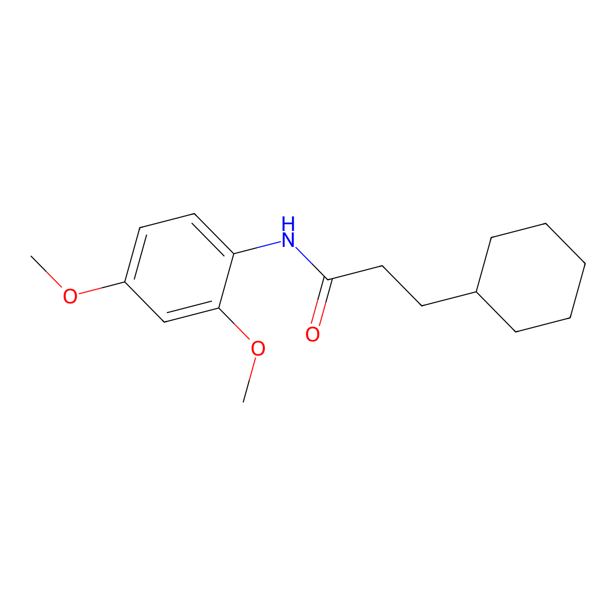 3-cyclohexyl-N-(2,4-dimethoxyphenyl)propanamide molecular structure, CAS 434286-88-1