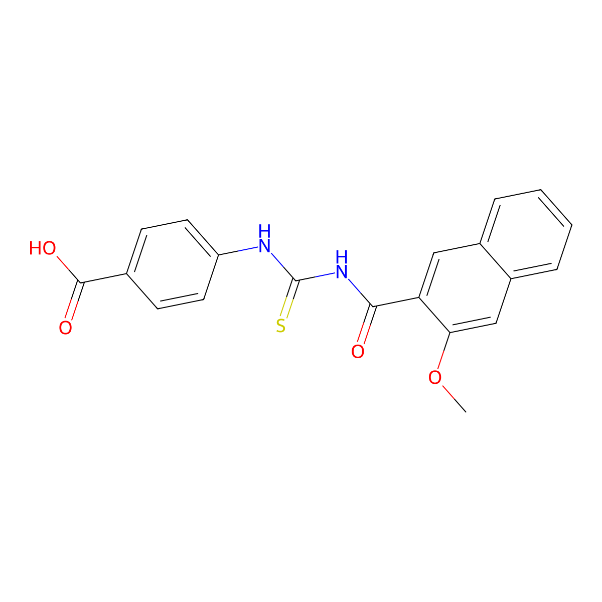 4-[(3-Methoxynaphthalene-2-carbonyl)carbamothioylamino]benzoic acid molecular structure, CAS 434287-01-1