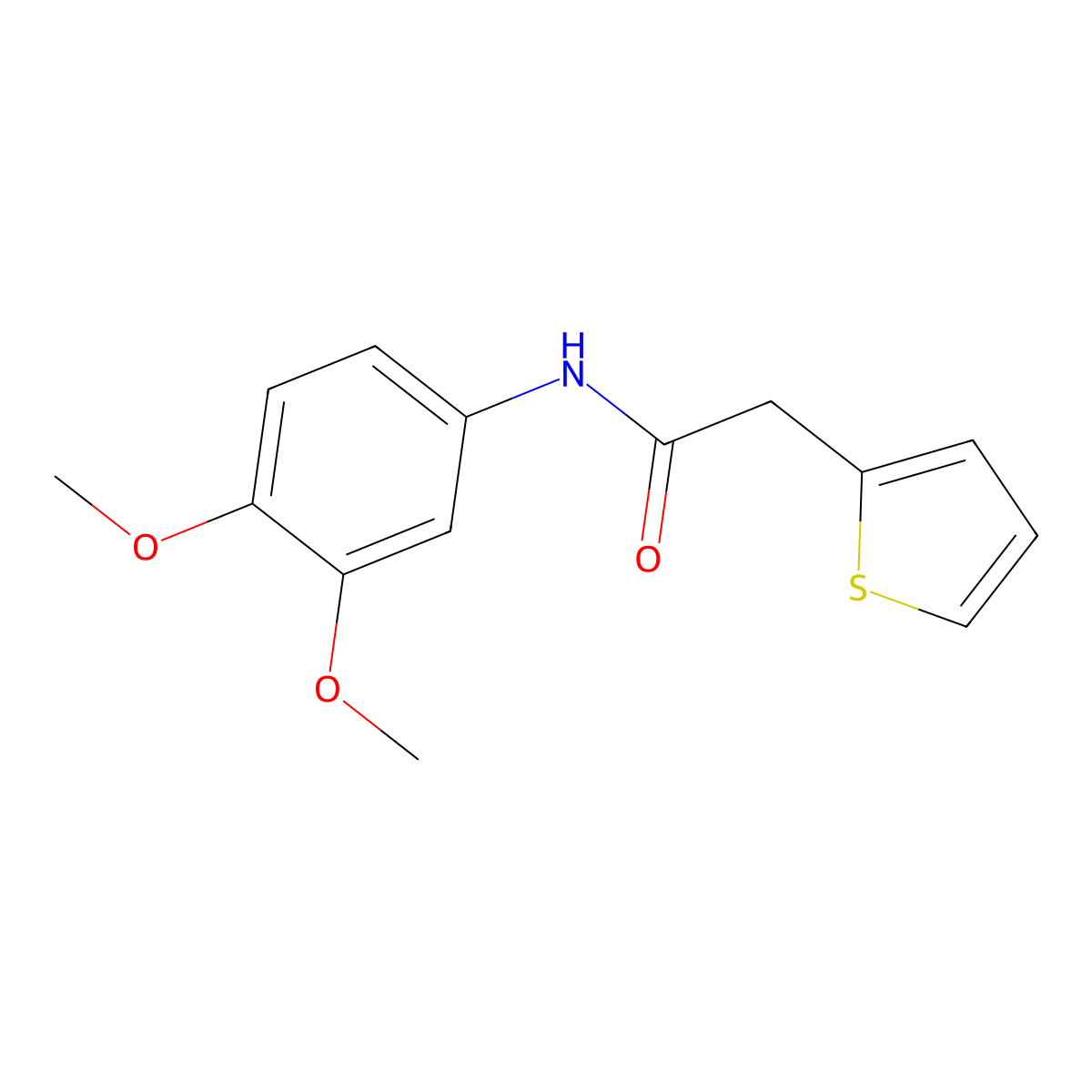 N-(3,4-dimethoxyphenyl)-2-thiophen-2-ylacetamide molecular structure, CAS 434287-15-7