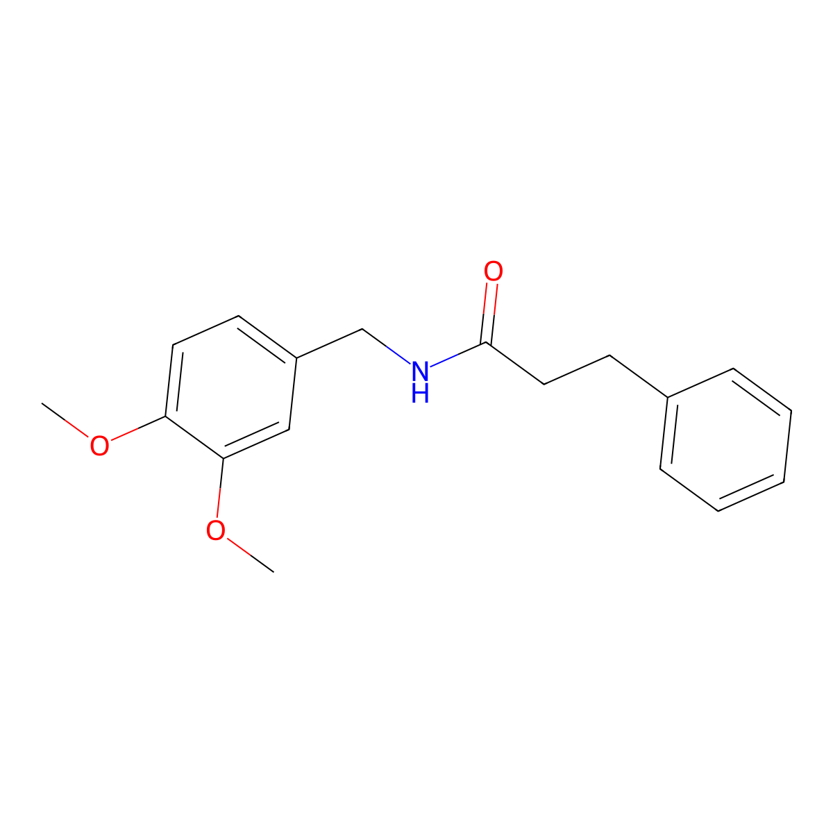 N-(3,4-dimethoxybenzyl)-3-phenylpropanamide molecular structure, CAS 434287-25-9