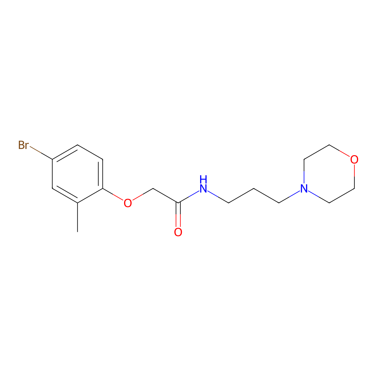 2-(4-bromo-2-methylphenoxy)-N-(3-morpholin-4-ylpropyl)acetamide molecular structure, CAS 434287-60-2