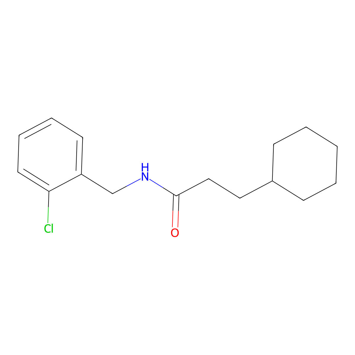 N-(2-chlorobenzyl)-3-cyclohexylpropanamide molecular structure, CAS 434287-96-4
