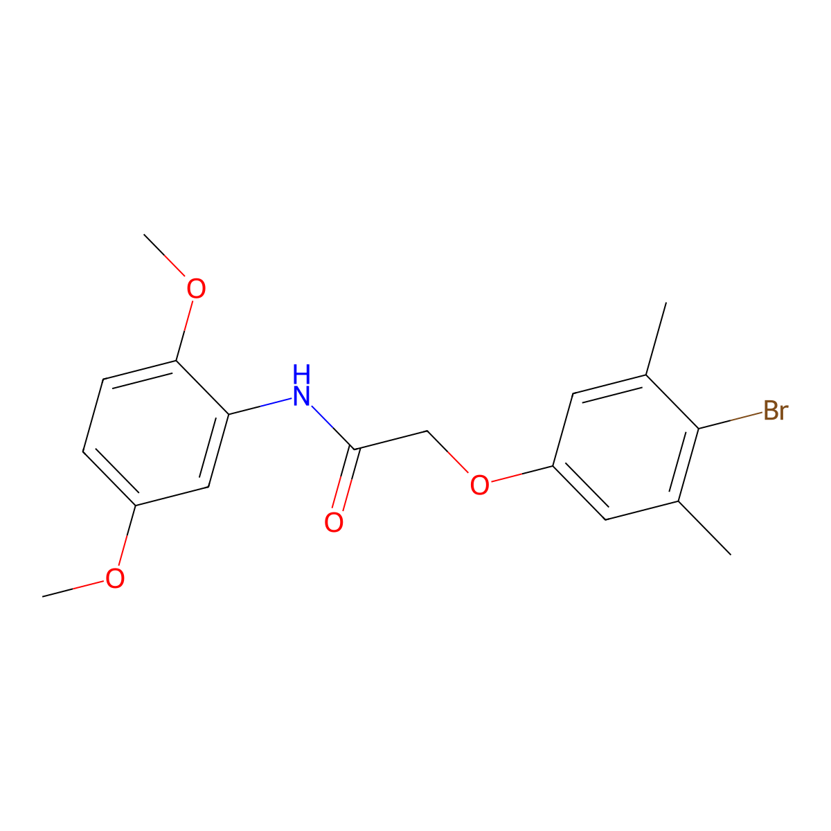2-(4-bromo-3,5-dimethylphenoxy)-N-(2,5-dimethoxyphenyl)acetamide molecular structure, CAS 434288-20-7