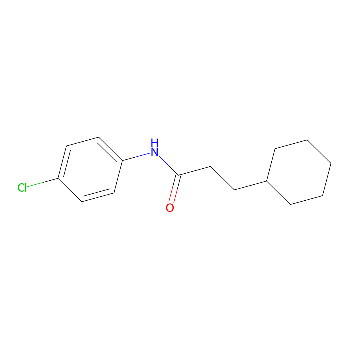 N-(4-chlorophenyl)-3-cyclohexylpropanamide molecular structure, CAS 434288-45-6