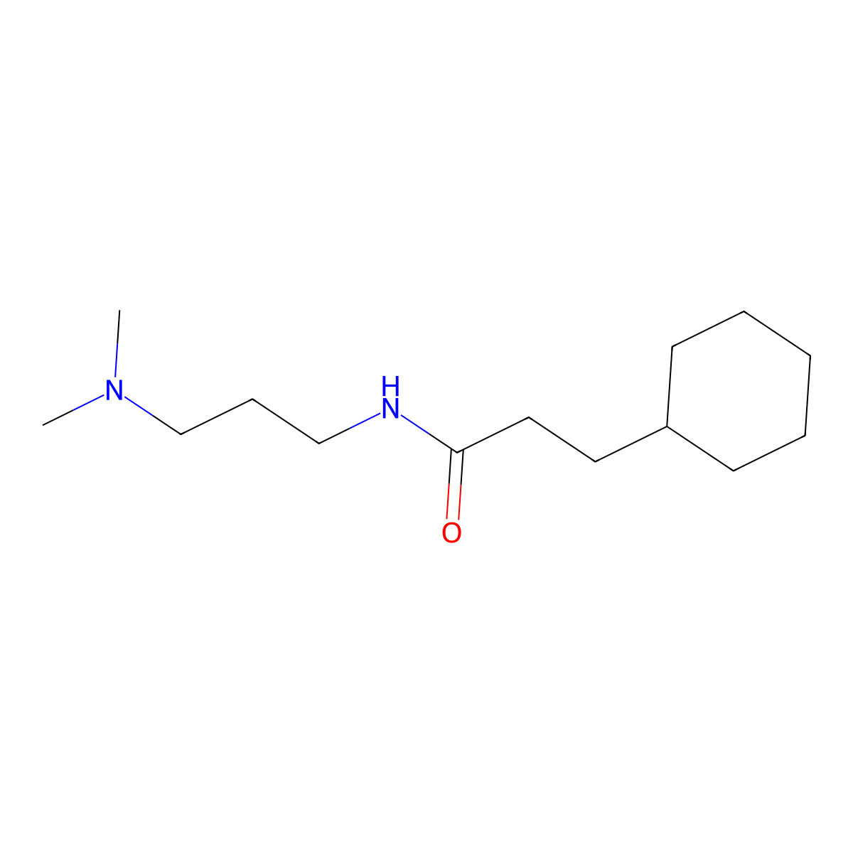 3-cyclohexyl-N-[3-(dimethylamino)propyl]propanamide molecular structure, CAS 434288-59-2