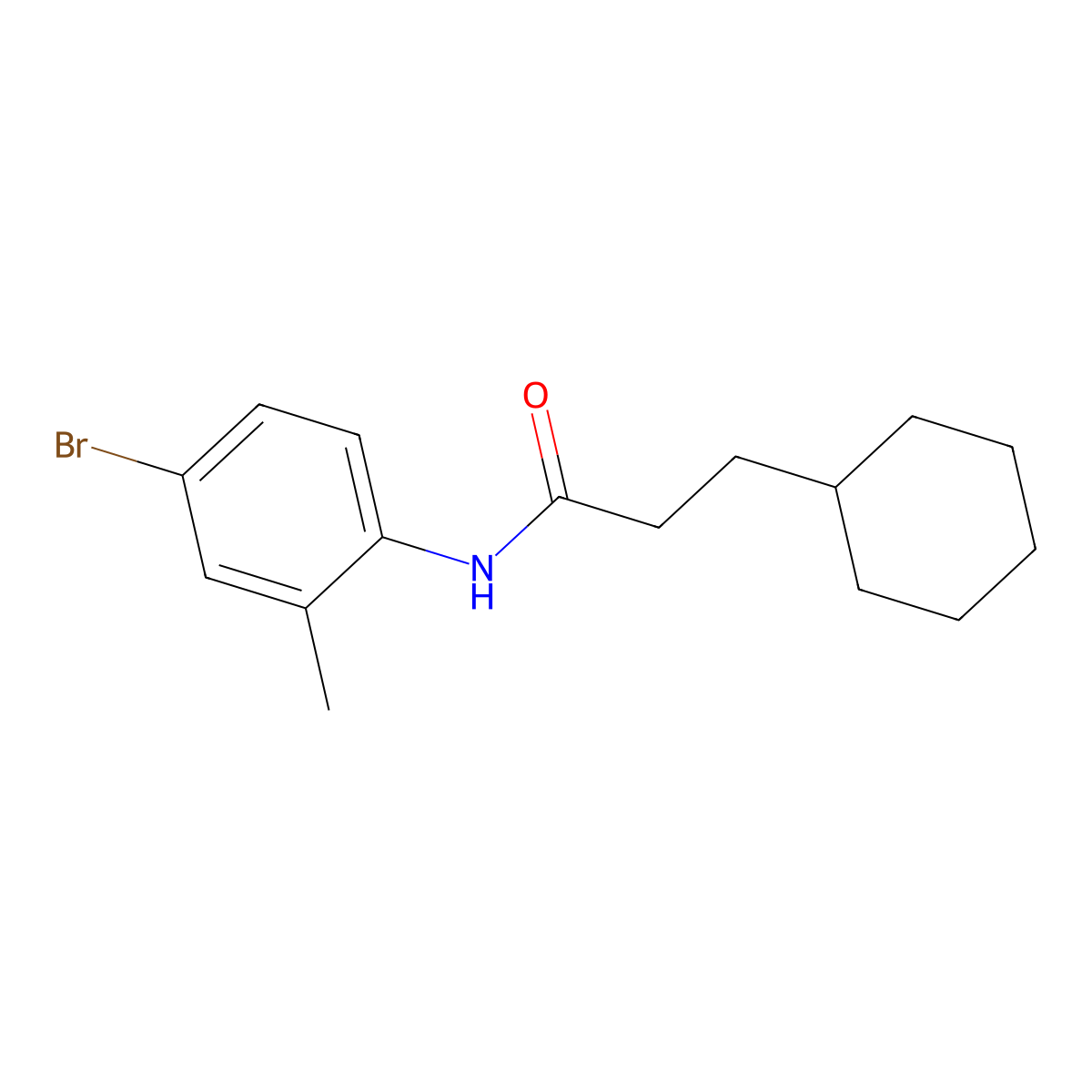 N-(4-bromo-2-methylphenyl)-3-cyclohexylpropanamide molecular structure, CAS 434288-63-8