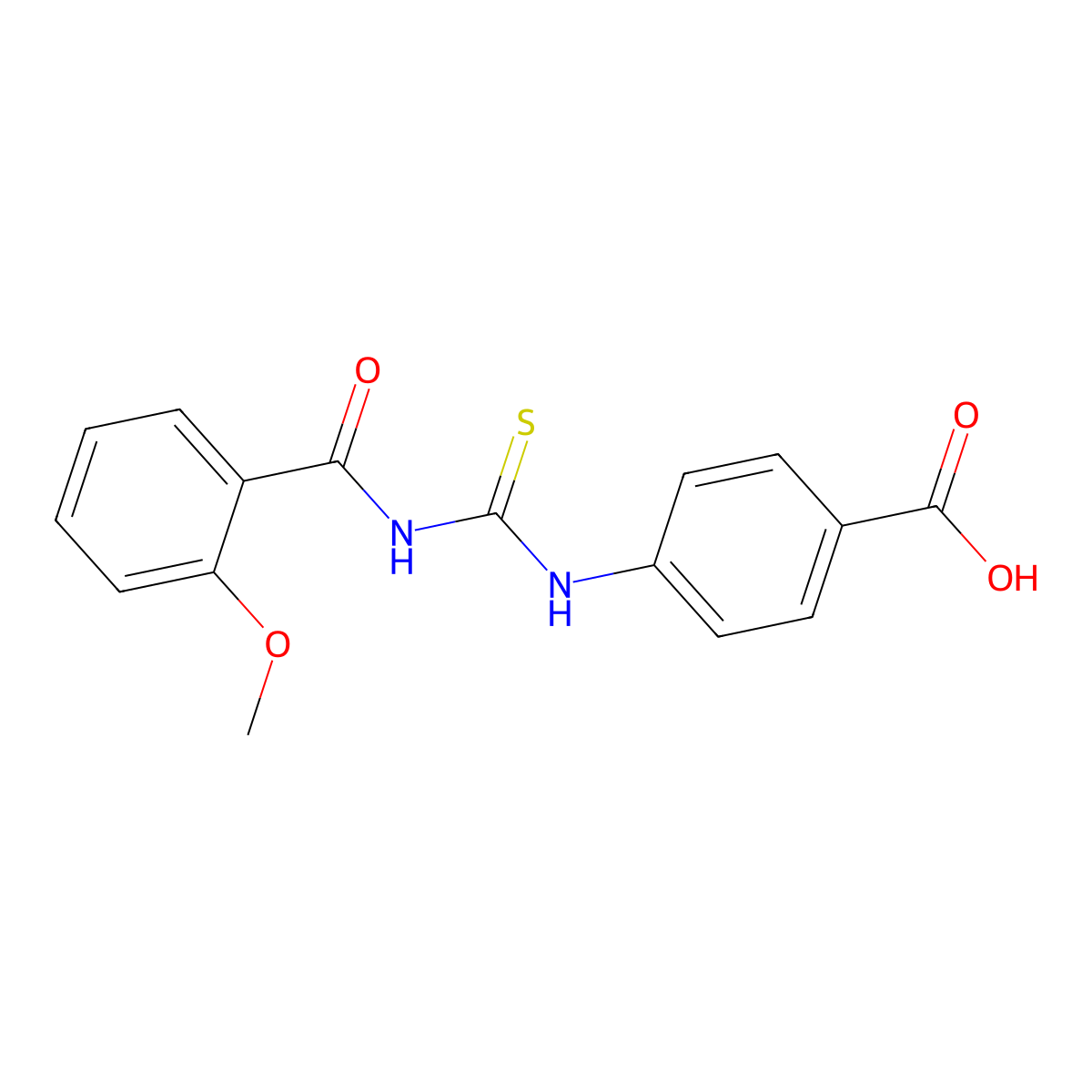 4-({[(2-Methoxyphenyl)carbonyl]carbamothioyl}amino)benzoic acid molecular structure, CAS 434288-67-2