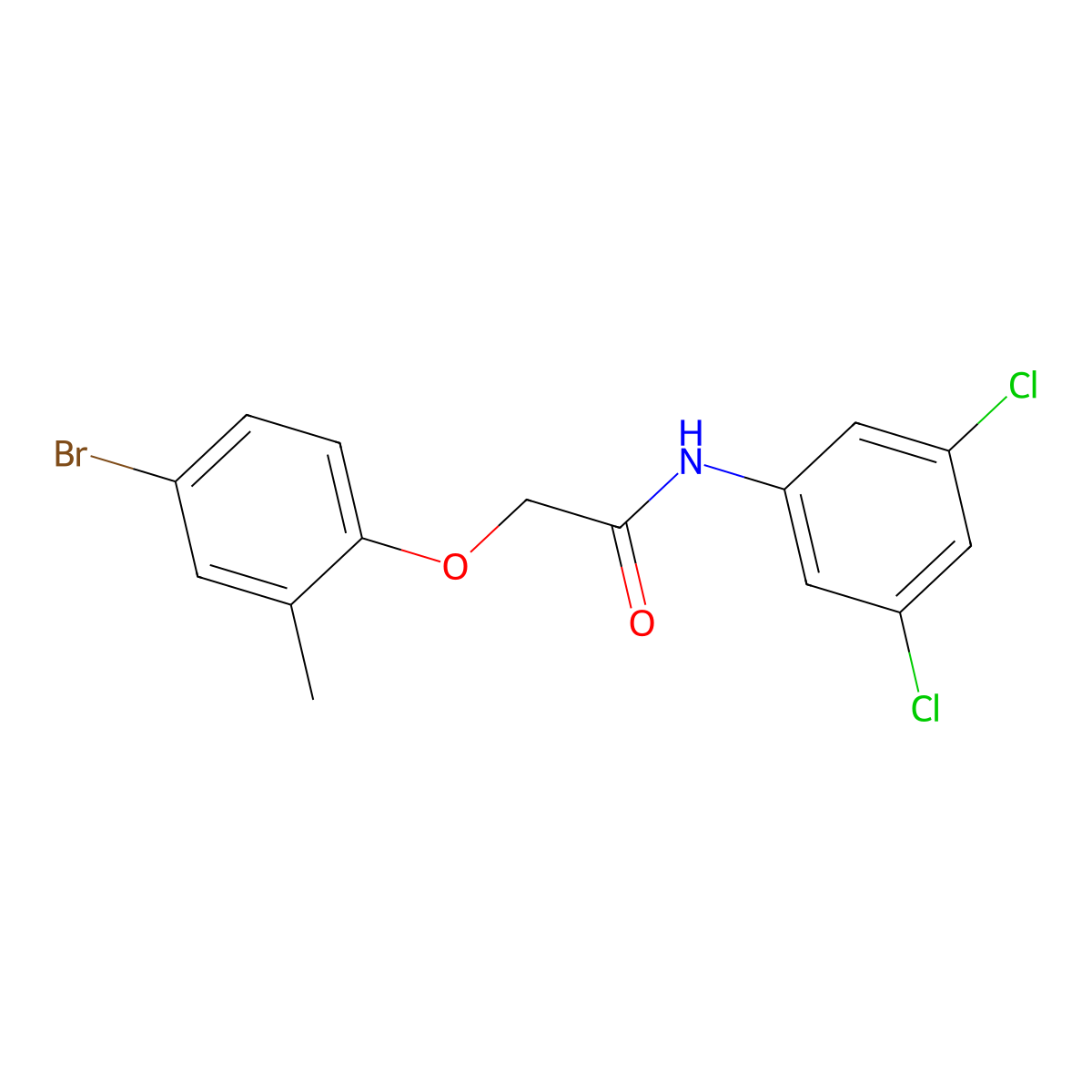 2-(4-bromo-2-methylphenoxy)-N-(3,5-dichlorophenyl)acetamide molecular structure, CAS 434288-75-2