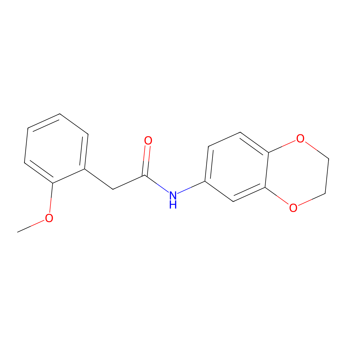 N-(2,3-dihydro-1,4-benzodioxin-6-yl)-2-(2-methoxyphenyl)acetamide molecular structure, CAS 434289-17-5
