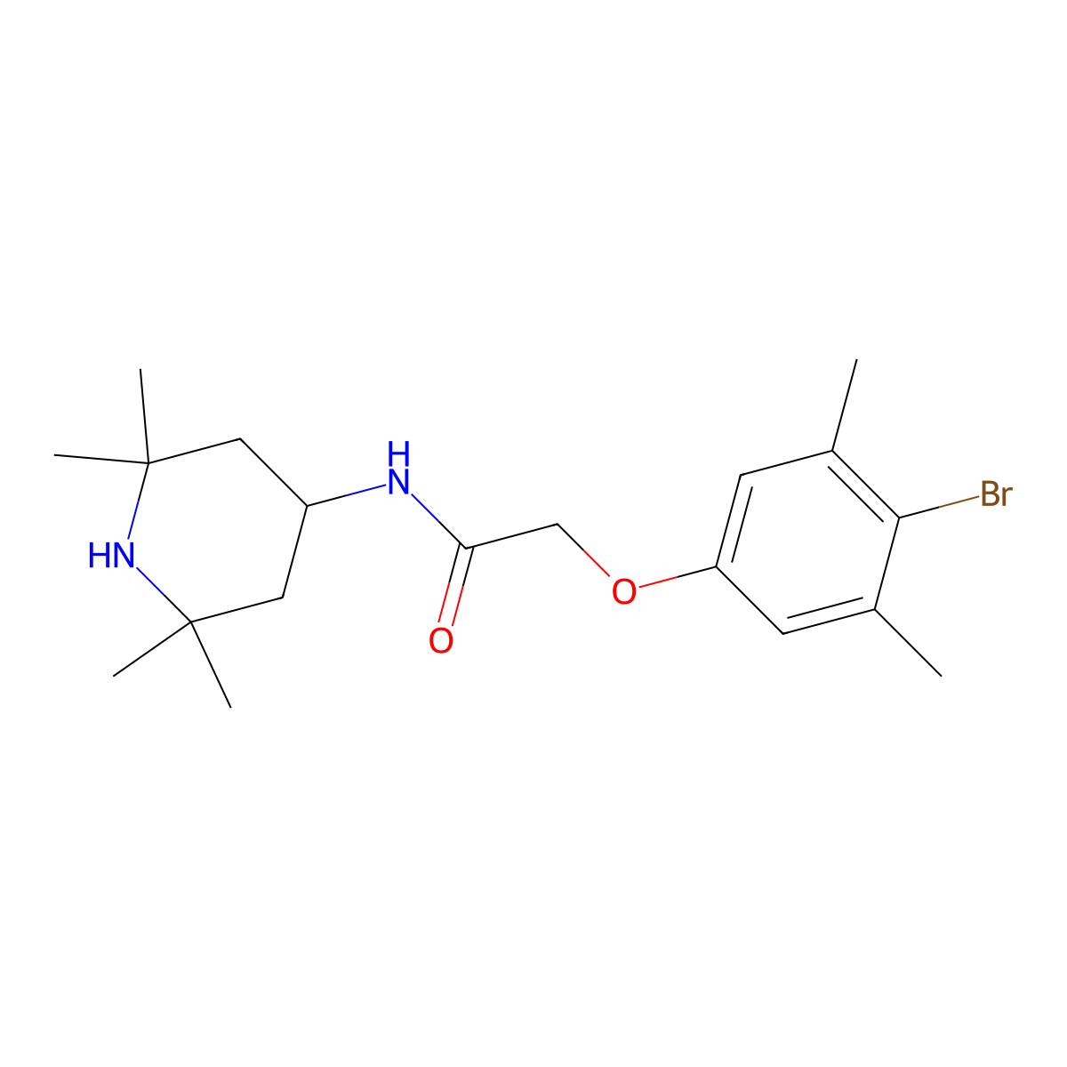 2-(4-bromo-3,5-dimethylphenoxy)-N-(2,2,6,6-tetramethylpiperidin-4-yl)acetamide molecular structure, CAS 434289-47-1