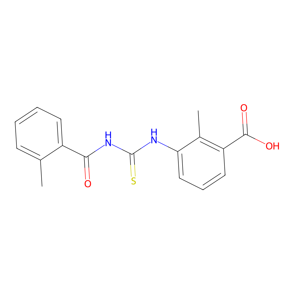 2-Methyl-3-({[(2-methylphenyl)carbonyl]carbamothioyl}amino)benzoic acid molecular structure, CAS 434289-58-4