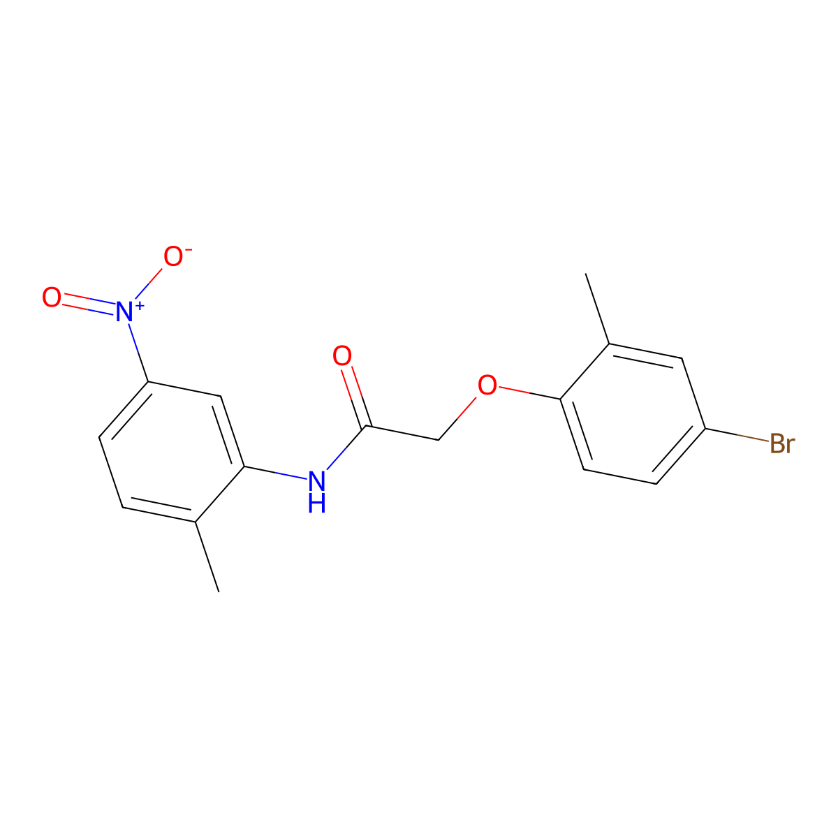 2-(4-bromo-2-methylphenoxy)-N-(2-methyl-5-nitrophenyl)acetamide molecular structure, CAS 434290-16-1