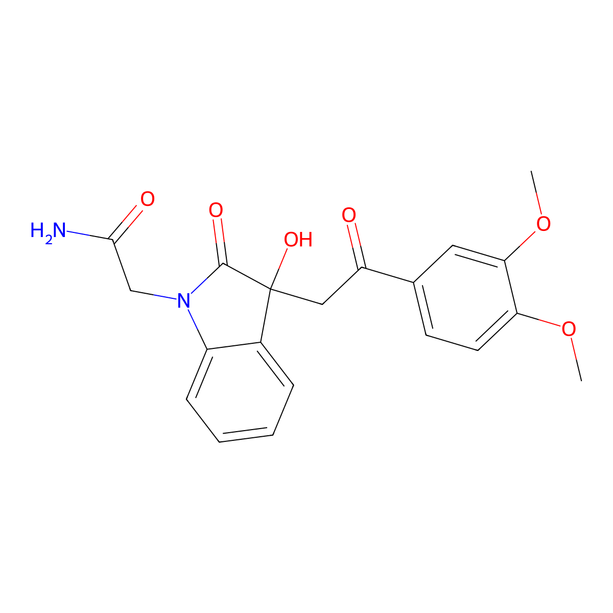 2-{3-[2-(3,4-dimethoxyphenyl)-2-oxoethyl]-3-hydroxy-2-oxo-2,3-dihydro-1H-indol-1-yl}acetamide molecular structure, CAS 434290-81-0