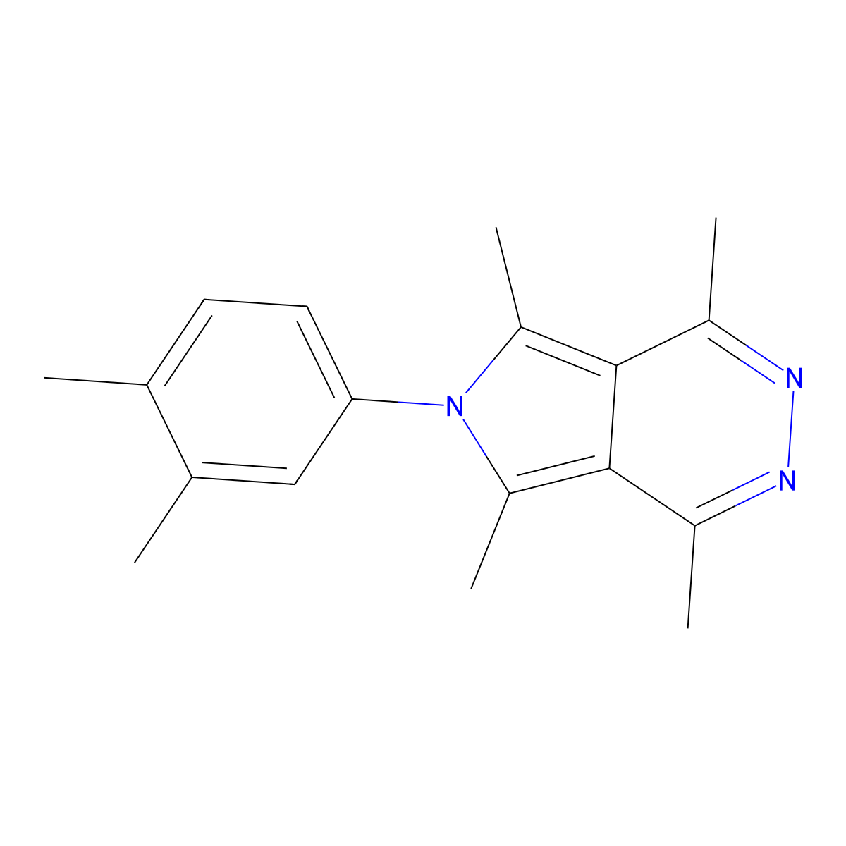 6-(3,4-dimethylphenyl)-1,4,5,7-tetramethyl-6H-pyrrolo[3,4-d]pyridazine molecular structure, CAS 434291-12-0