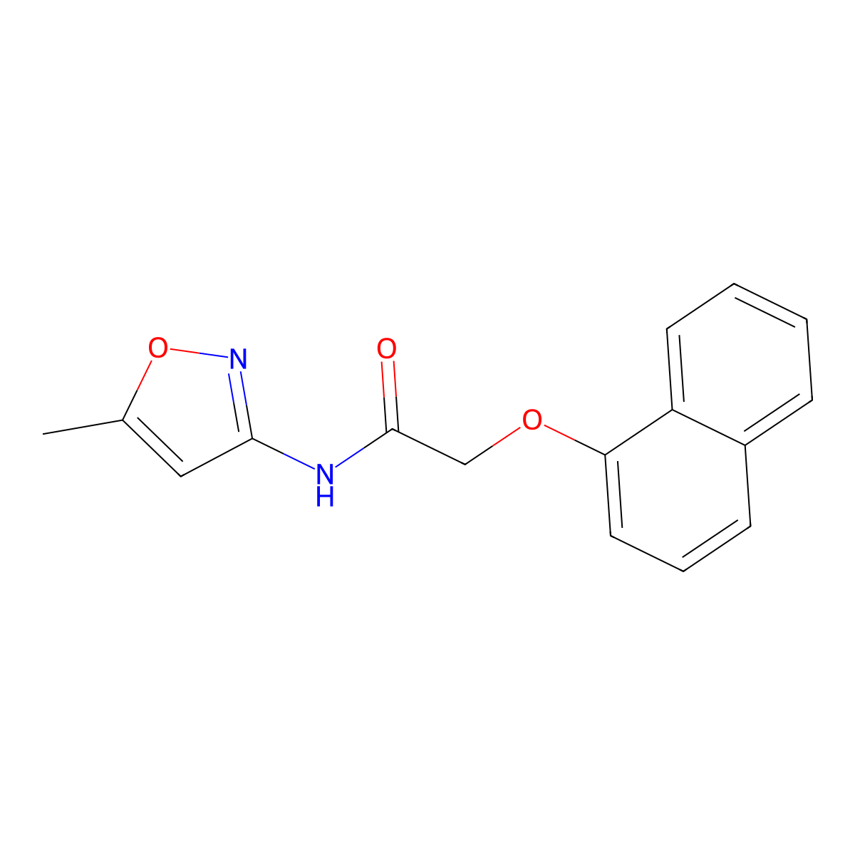 N-(5-methylisoxazol-3-yl)-2-(naphthalen-1-yloxy)acetamide molecular structure, CAS 434291-24-4