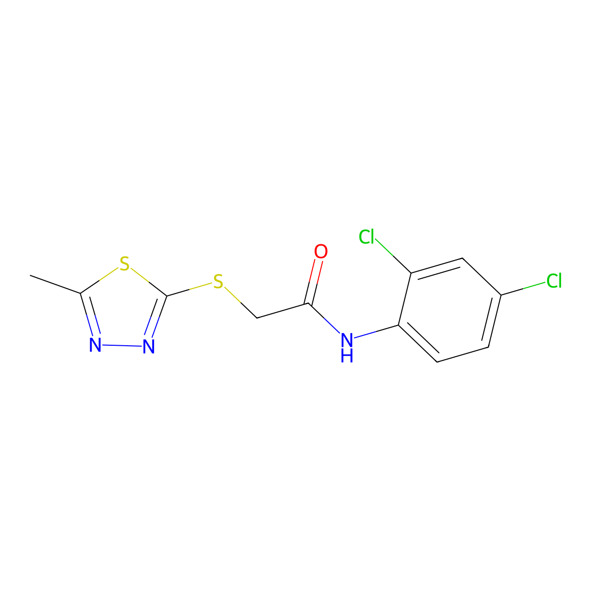 N-(2,4-dichlorophenyl)-2-[(5-methyl-1,3,4-thiadiazol-2-yl)sulfanyl]acetamide molecular structure, CAS 434291-60-8