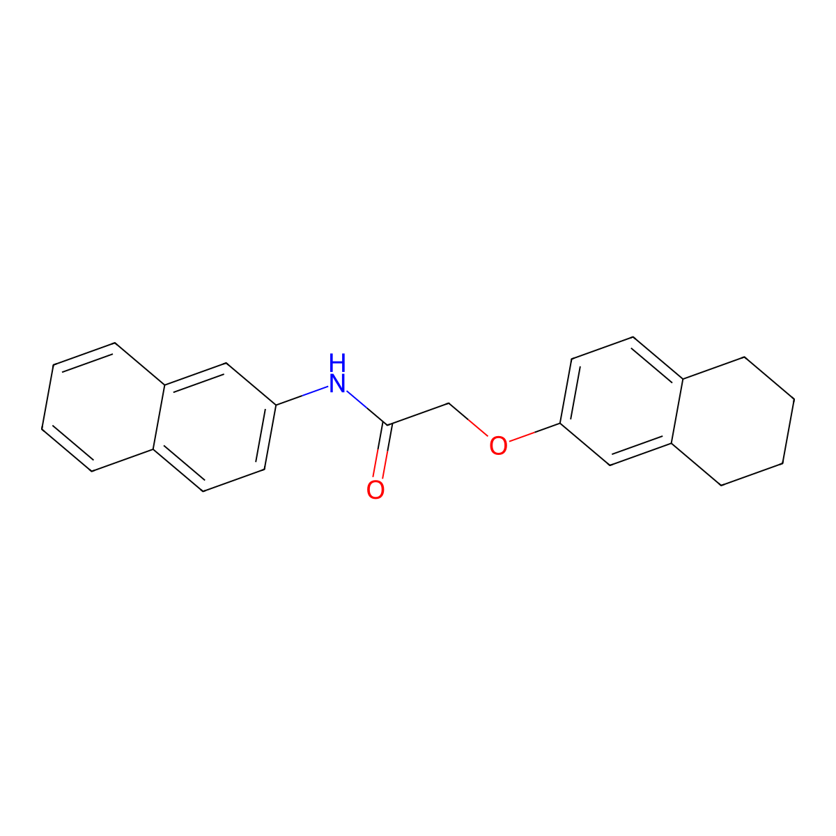 N-naphthalen-2-yl-2-(5,6,7,8-tetrahydronaphthalen-2-yloxy)acetamide molecular structure, CAS 434291-64-2
