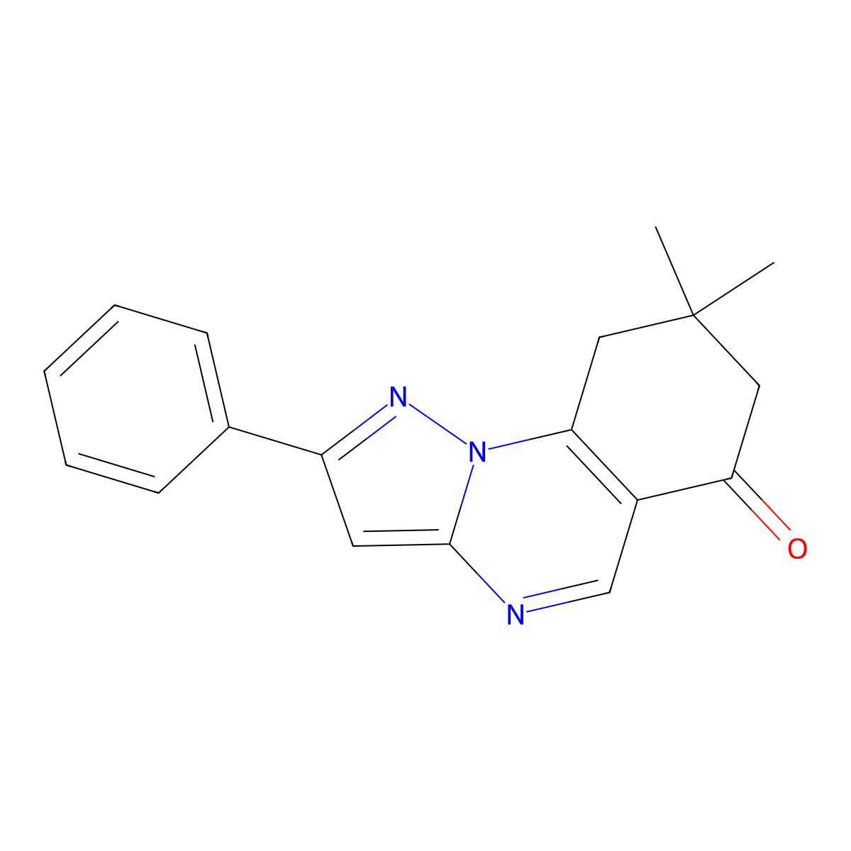 8,8-Dimethyl-2-phenyl-7,9-dihydropyrazolo[1,5-a]quinazolin-6-one molecular structure, CAS 434291-76-6