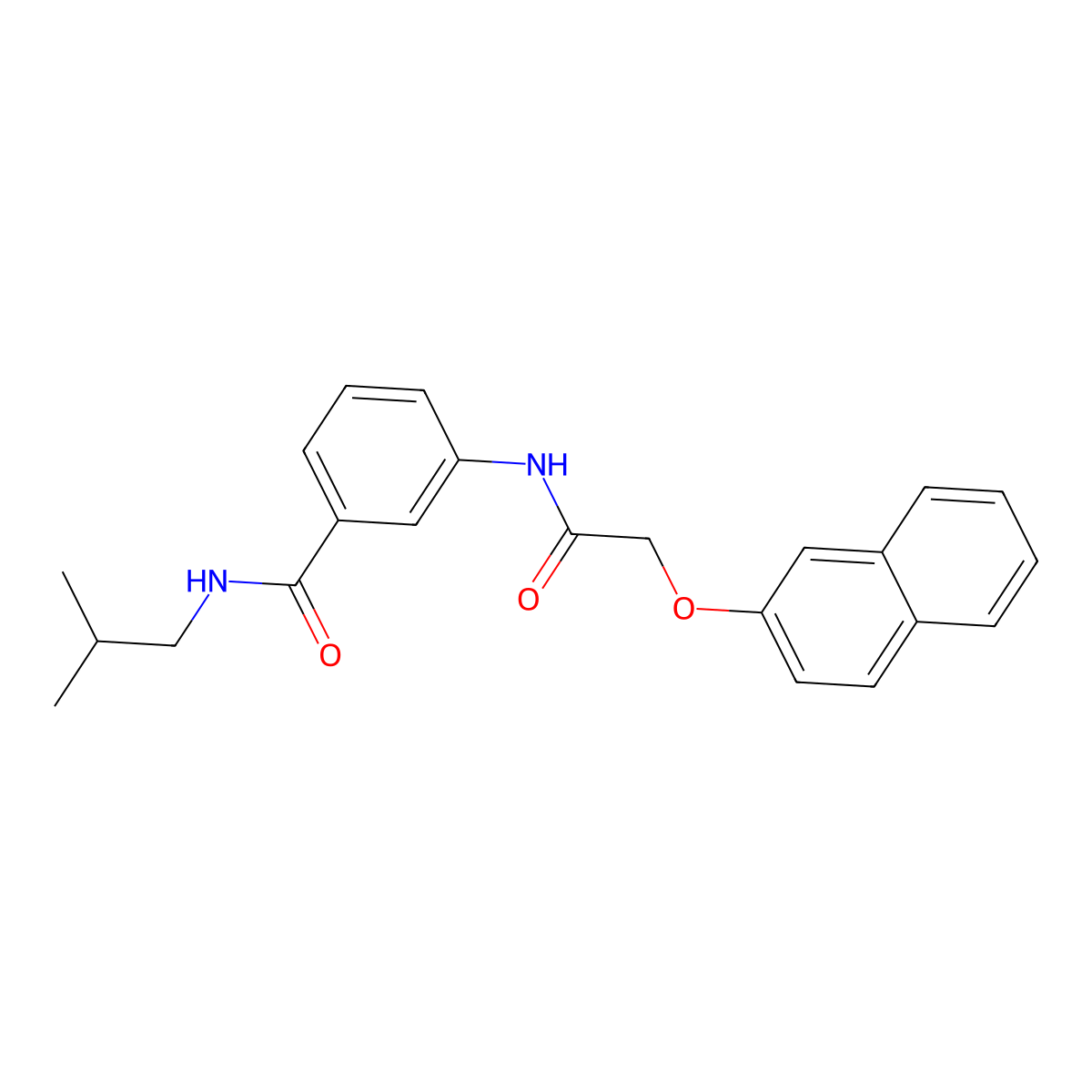 N-(2-methylpropyl)-3-[(2-naphthalen-2-yloxyacetyl)amino]benzamide molecular structure, CAS 434292-18-9