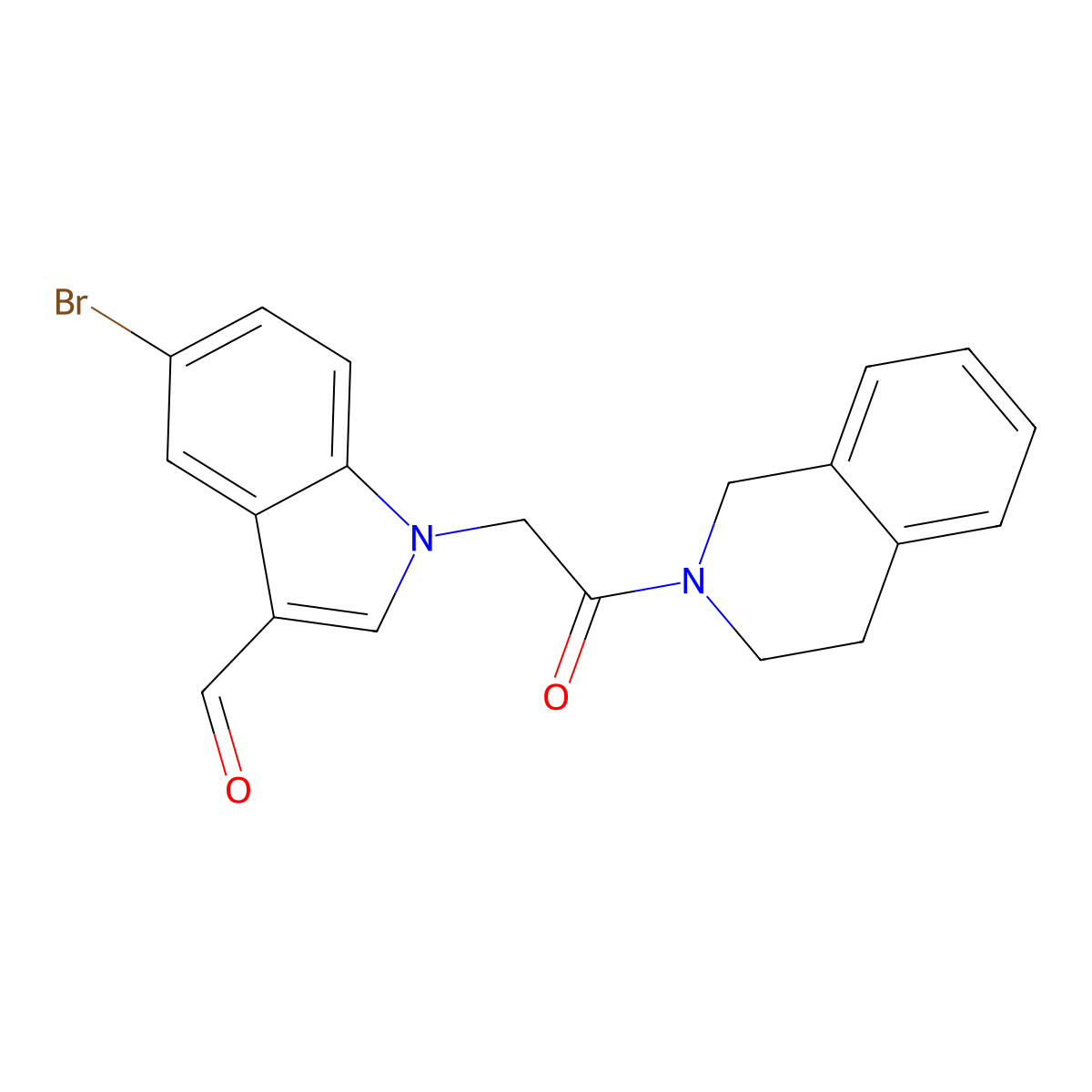 5-bromo-1-[2-(3,4-dihydroisoquinolin-2(1H)-yl)-2-oxoethyl]-1H-indole-3-carbaldehyde molecular structure, CAS 434292-37-2
