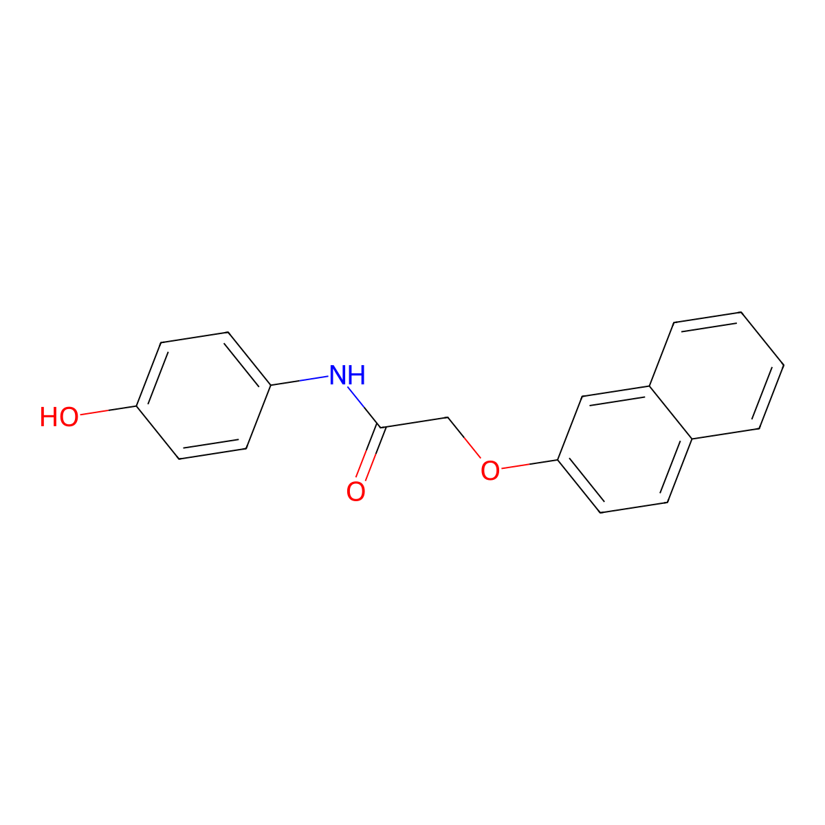 N-(4-hydroxyphenyl)-2-naphthalen-2-yloxyacetamide molecular structure, CAS 434292-52-1