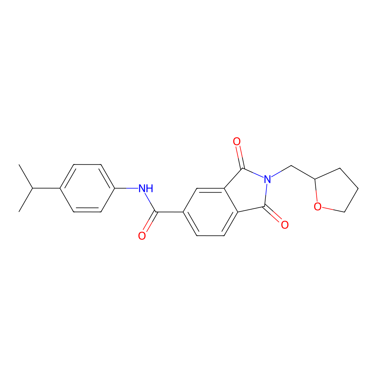 1,3-dioxo-2-(oxolan-2-ylmethyl)-N-(4-propan-2-ylphenyl)isoindole-5-carboxamide molecular structure, CAS 434292-60-1