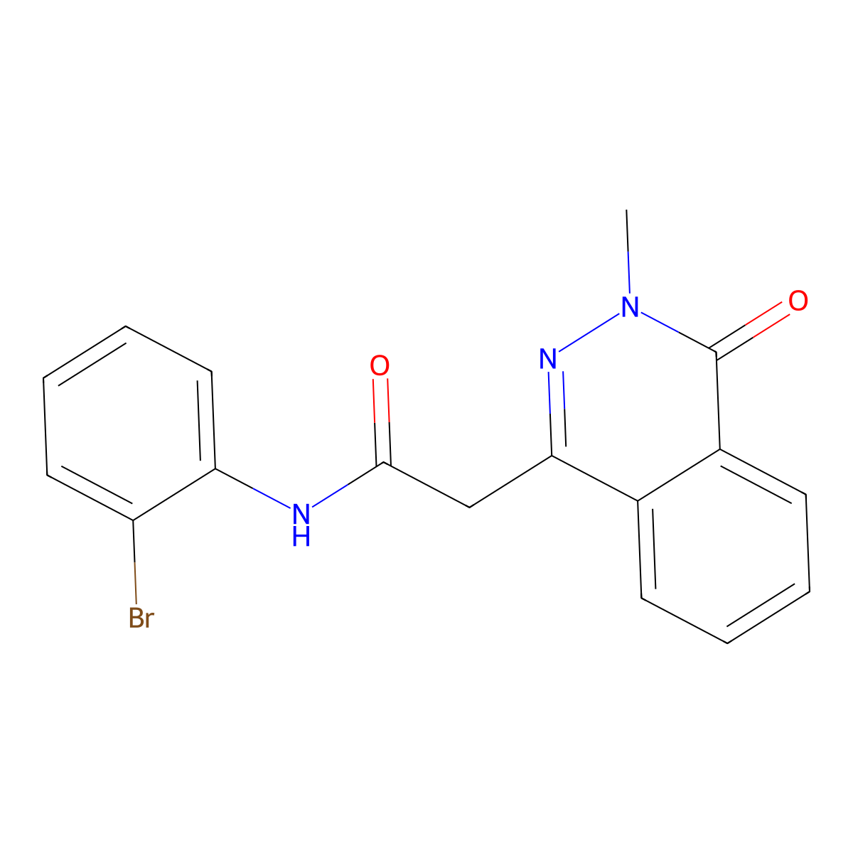 N-(2-bromophenyl)-2-(3-methyl-4-oxophthalazin-1-yl)acetamide molecular structure, CAS 434292-67-8