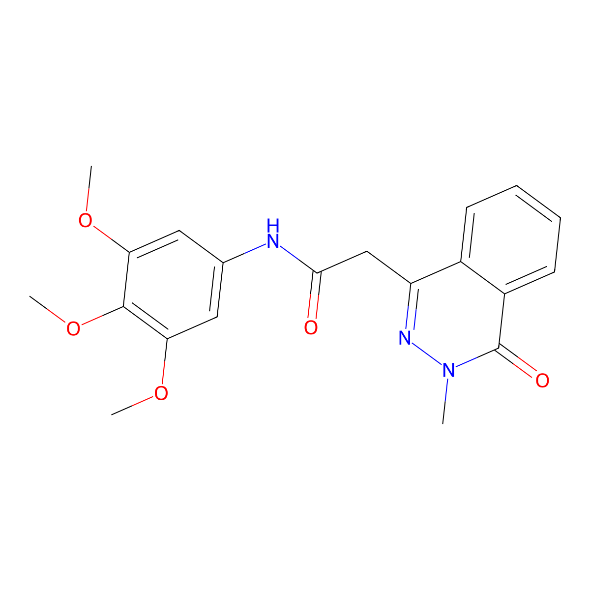 2-(3-methyl-4-oxo-3,4-dihydrophthalazin-1-yl)-N-(3,4,5-trimethoxyphenyl)acetamide molecular structure, CAS 434292-99-6