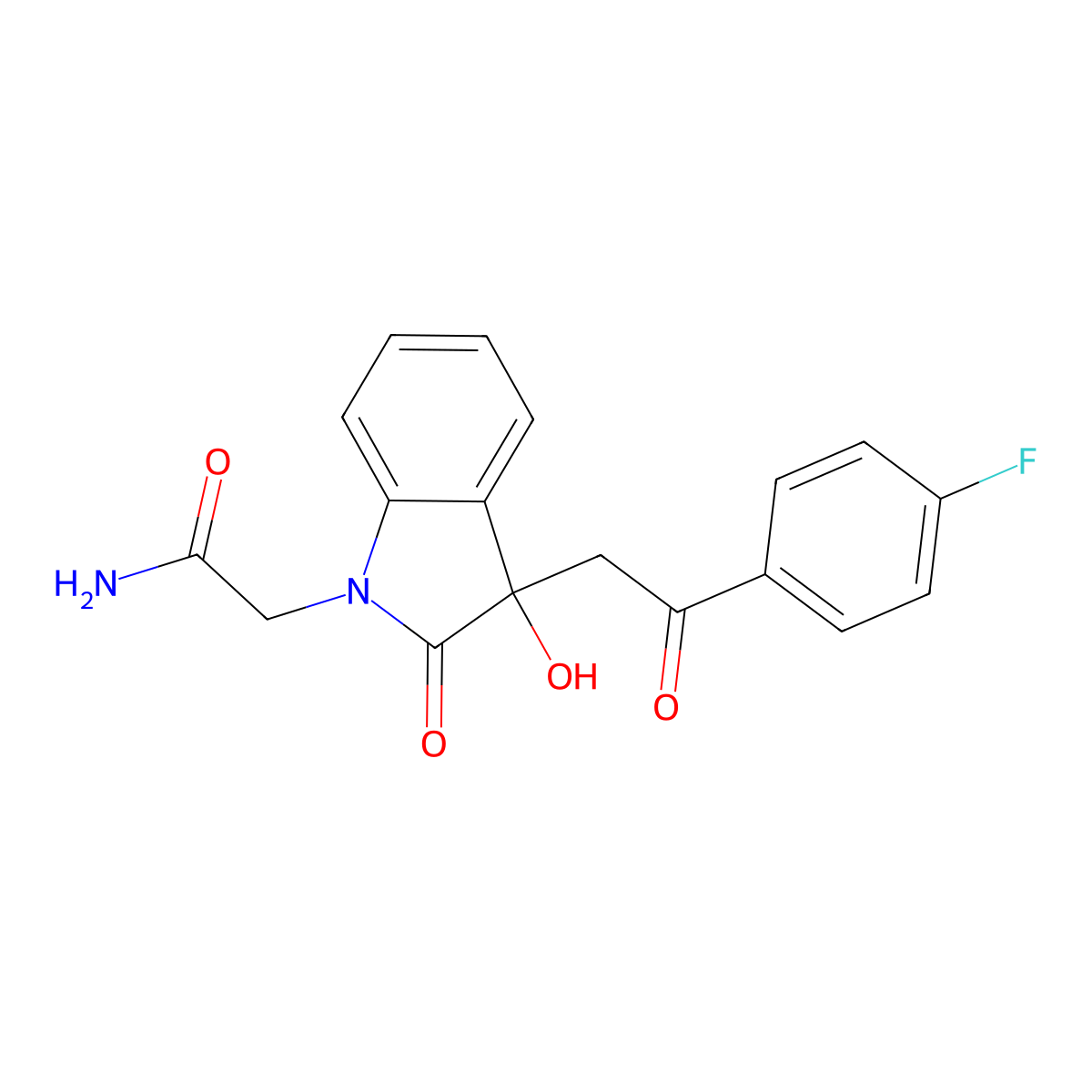 2-{3-[2-(4-fluorophenyl)-2-oxoethyl]-3-hydroxy-2-oxo-2,3-dihydro-1H-indol-1-yl}acetamide molecular structure, CAS 434293-39-7