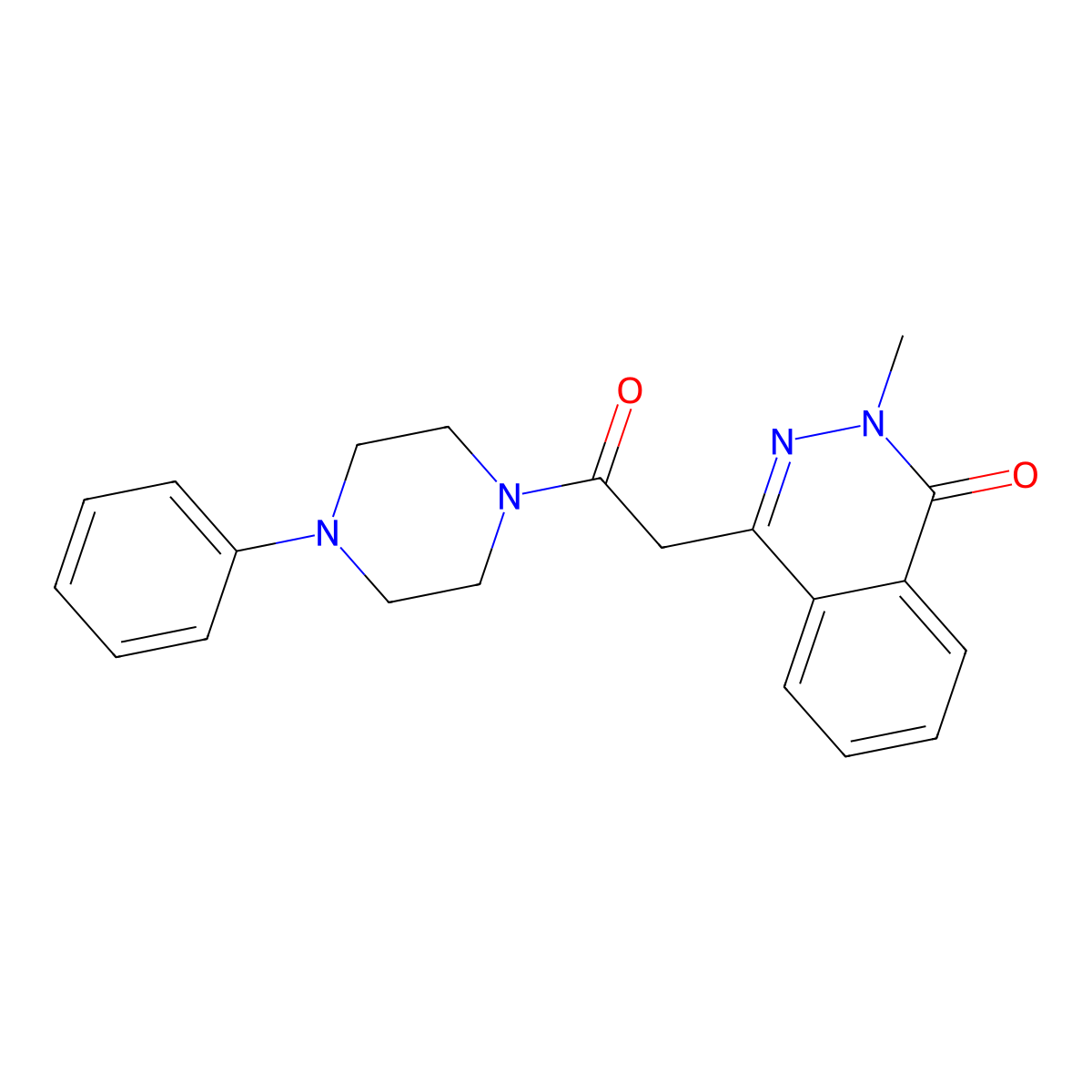 2-methyl-4-[2-oxo-2-(4-phenyl-1-piperazinyl)ethyl]-1(2H)-phthalazinone molecular structure, CAS 434293-46-6