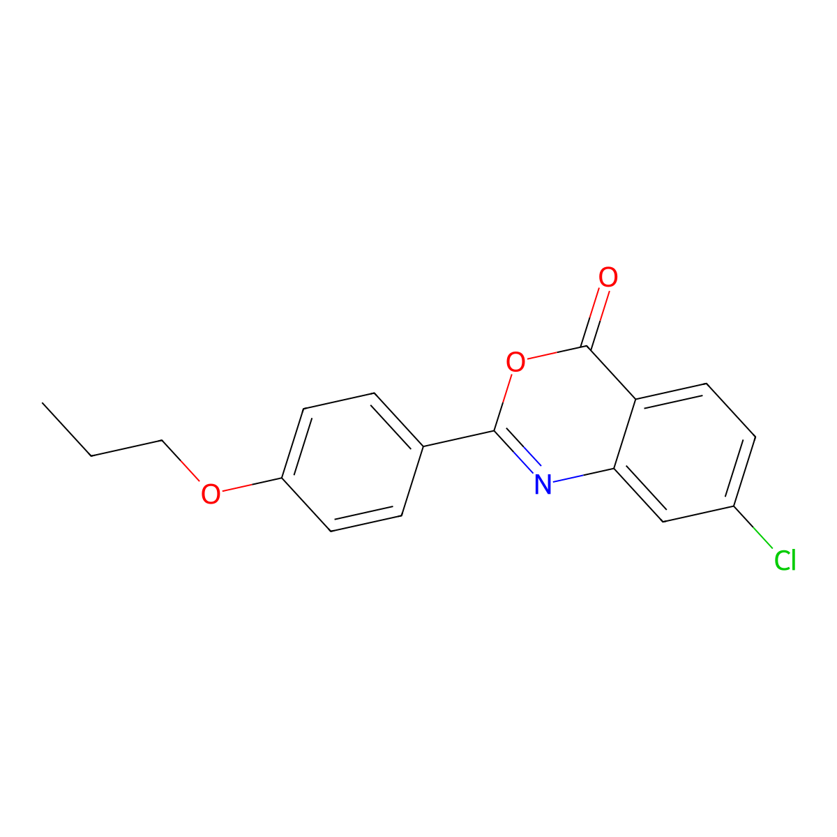 7-chloro-2-(4-propoxyphenyl)-4H-3,1-benzoxazin-4-one molecular structure, CAS 434293-77-3