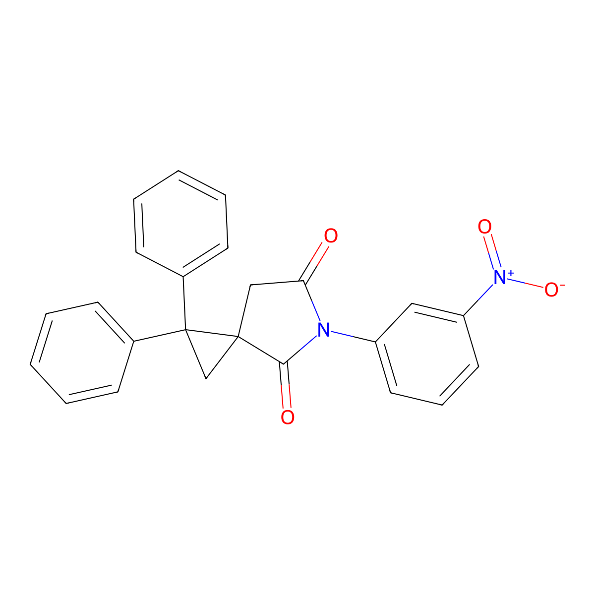 5-(3-Nitrophenyl)-1,1-diphenyl-5-azaspiro[2.4]heptane-4,6-dione molecular structure, CAS 434294-18-5