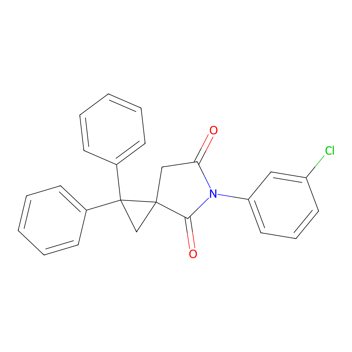 5-(3-Chlorophenyl)-1,1-diphenyl-5-azaspiro[2.4]heptane-4,6-dione molecular structure, CAS 434295-00-8