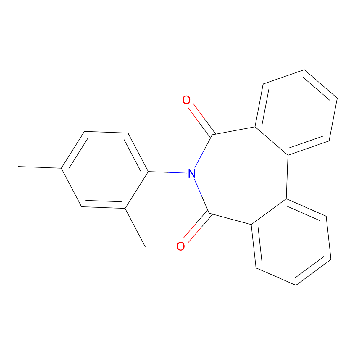 6-(2,4-dimethylphenyl)-5H-dibenzo[c,e]azepine-5,7(6H)-dione molecular structure, CAS 434296-09-0