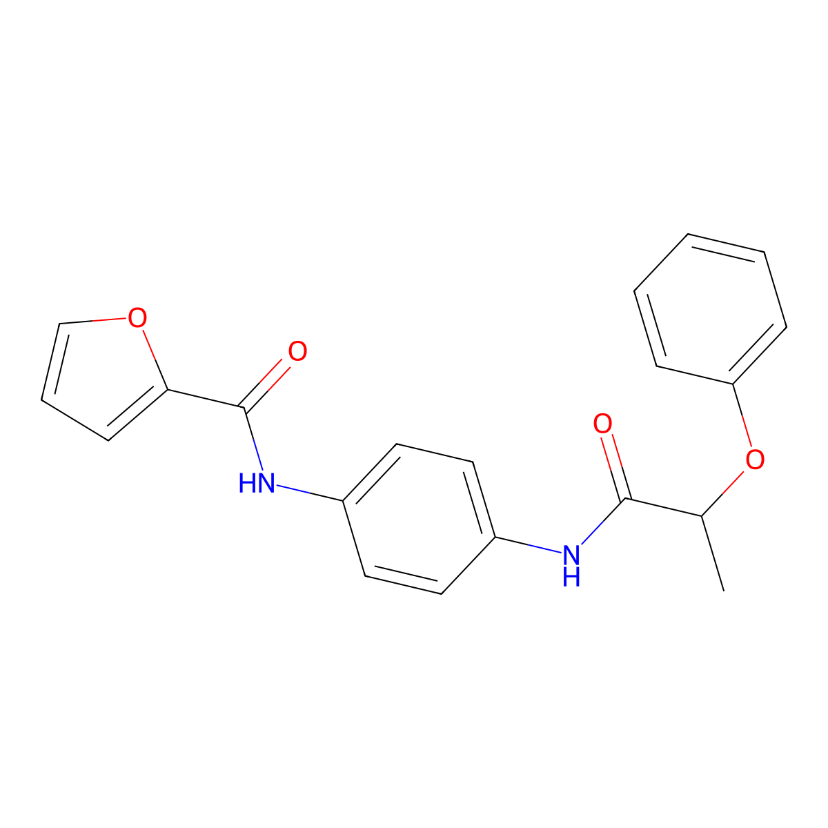 N-[4-(2-phenoxypropanoylamino)phenyl]furan-2-carboxamide molecular structure, CAS 434296-36-3