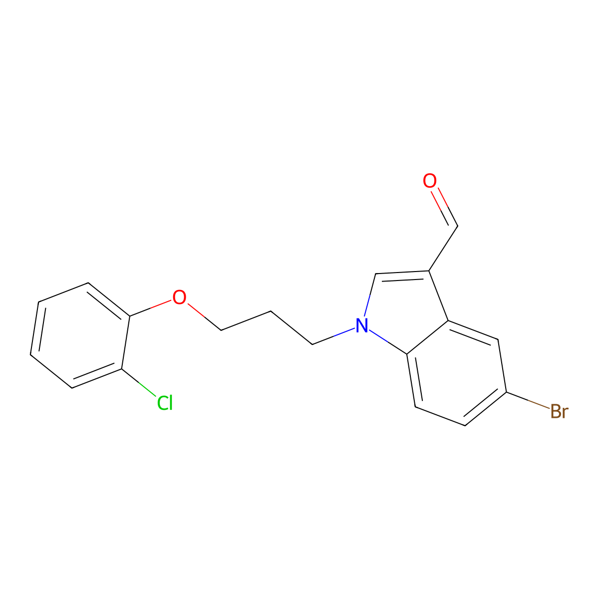5-bromo-1-[3-(2-chlorophenoxy)propyl]-1H-indole-3-carbaldehyde molecular structure, CAS 434297-24-2